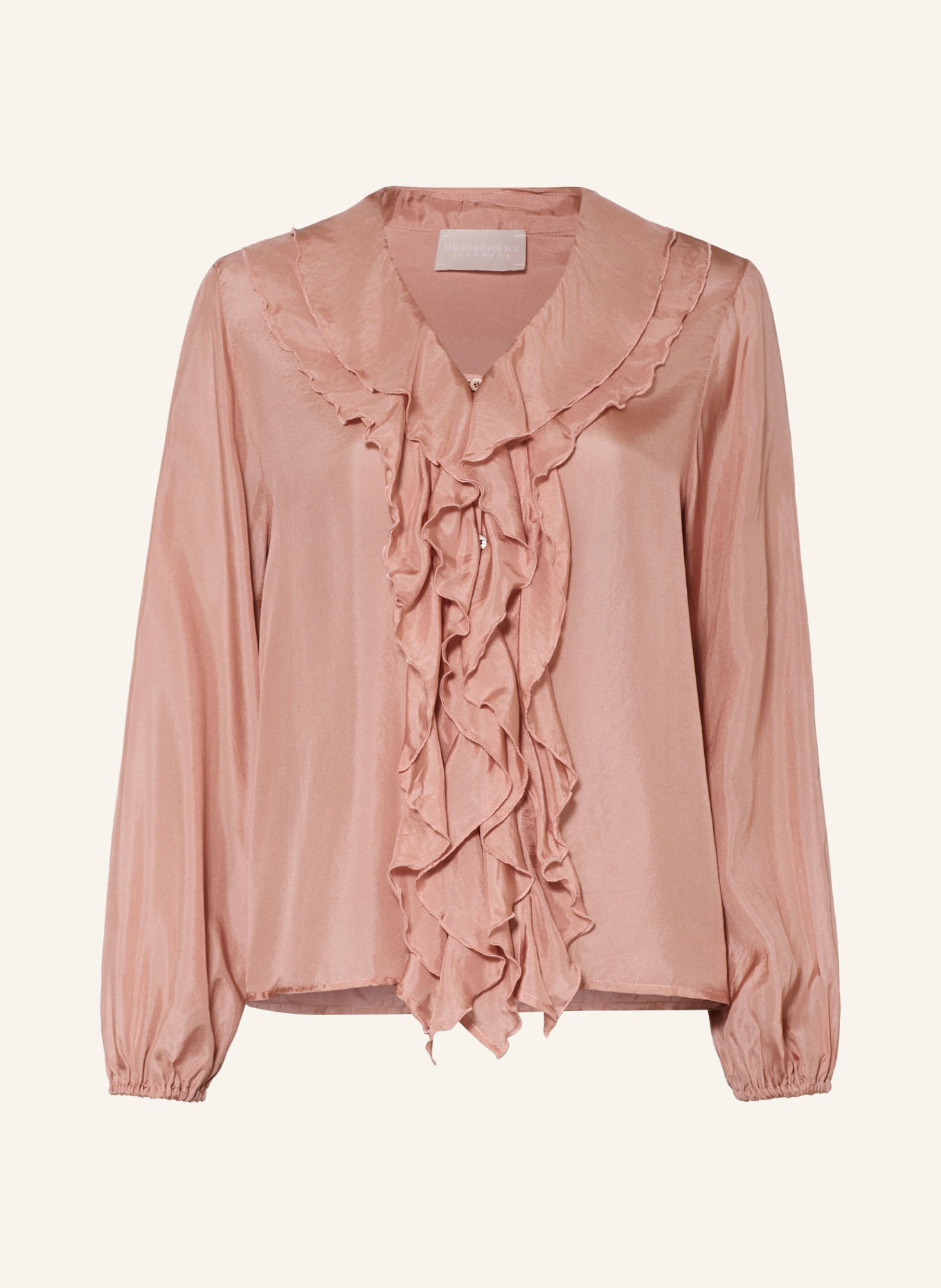 HEMISPHERE Seidenbluse mit Volants: ALTROSA