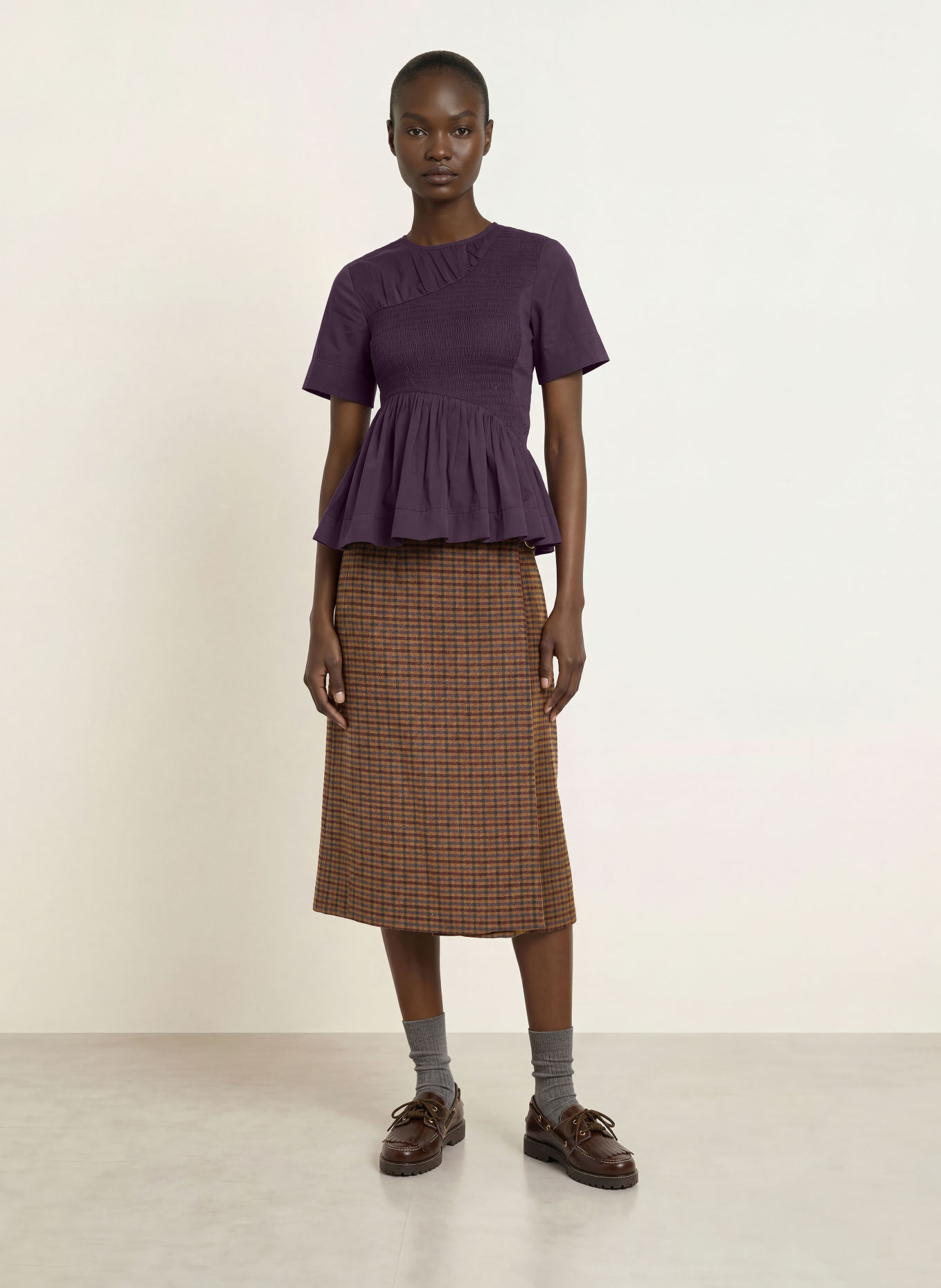 DAMSON MADDER. Blusenshirt EMMY: DUNKELLILA