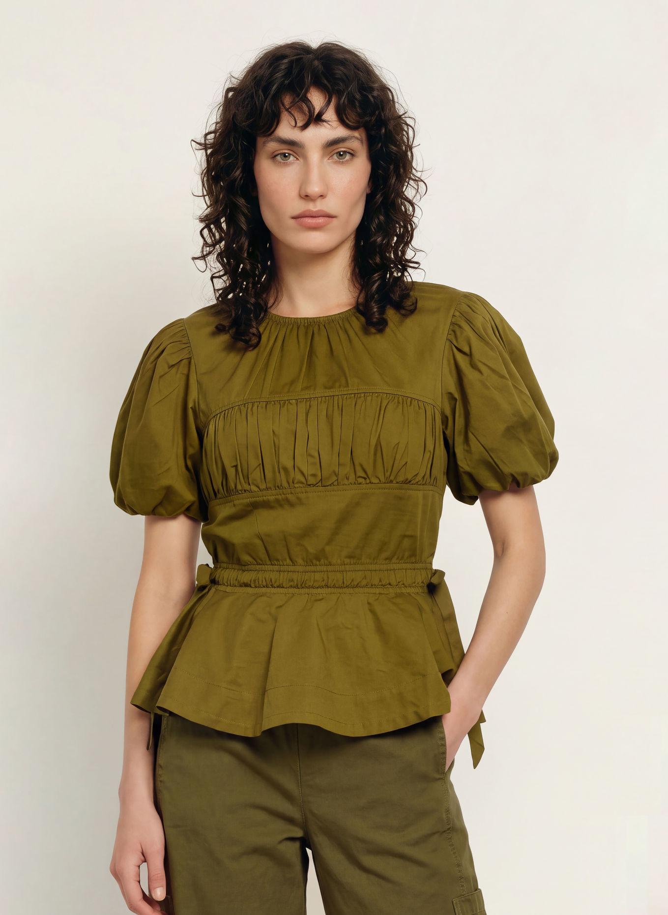 DAMSON MADDER. Blusenshirt HADLEY: OLIV