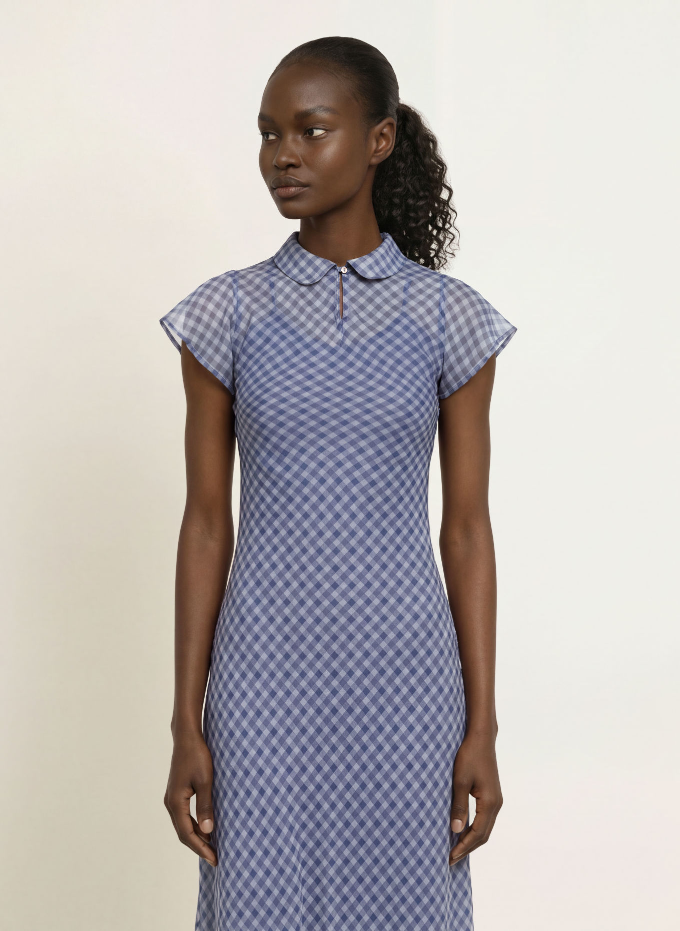 DAMSON MADDER. Robe chemise HUDSON: BLEU / BLEU CLAIR