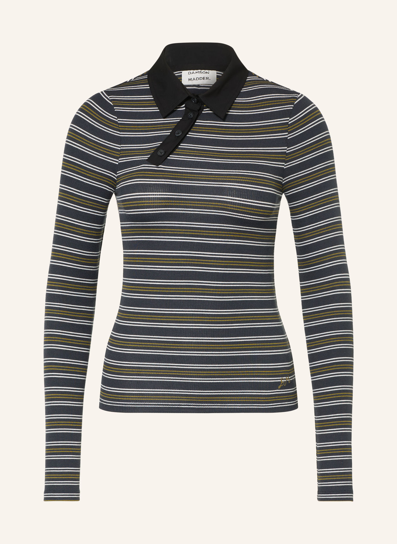 DAMSON MADDER. Jersey-poloshirt PEYTON: DONKERBLAUW / OLIJF / WIT