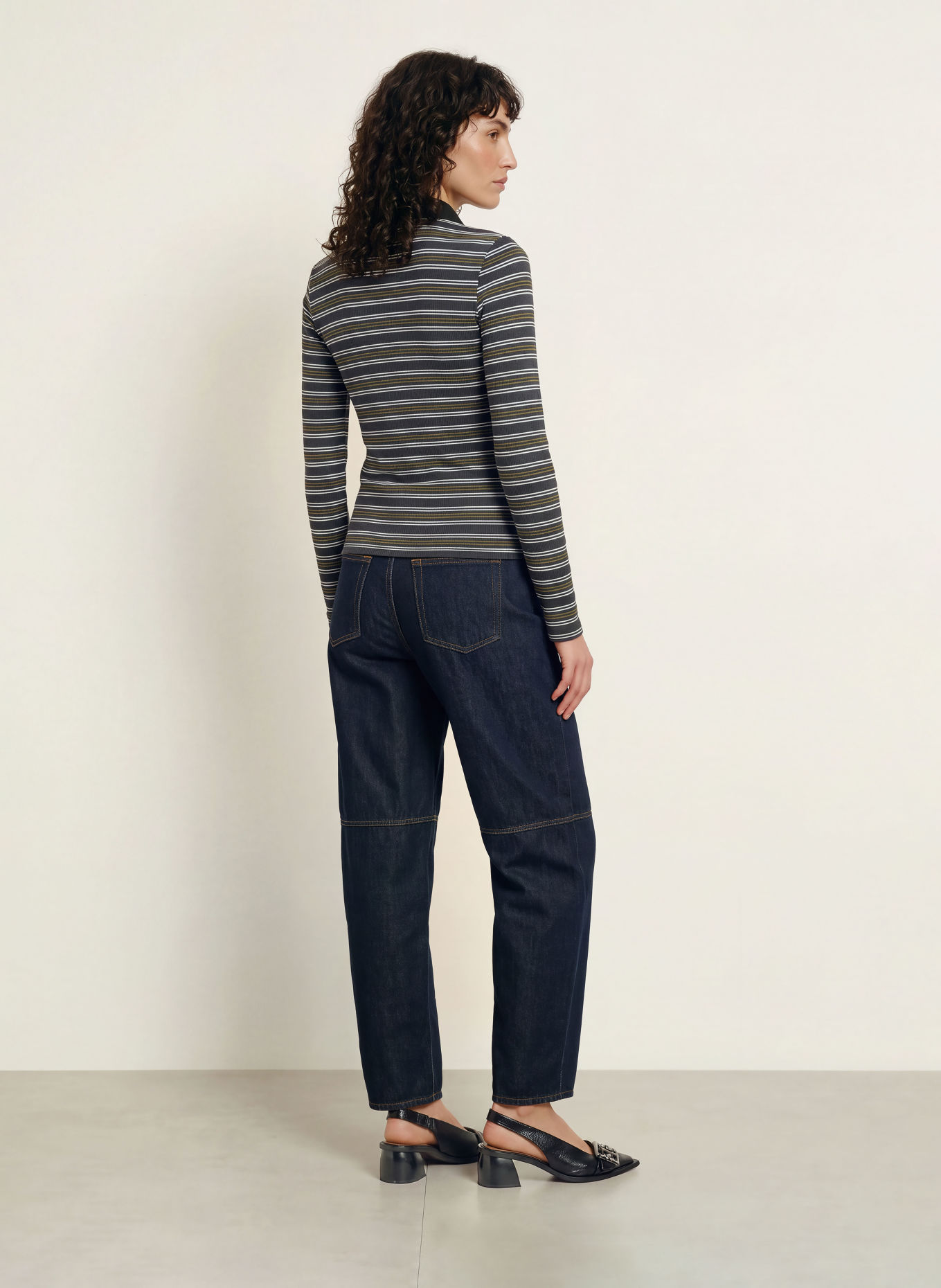 DAMSON MADDER. Jersey-poloshirt PEYTON: DONKERBLAUW / OLIJF / WIT