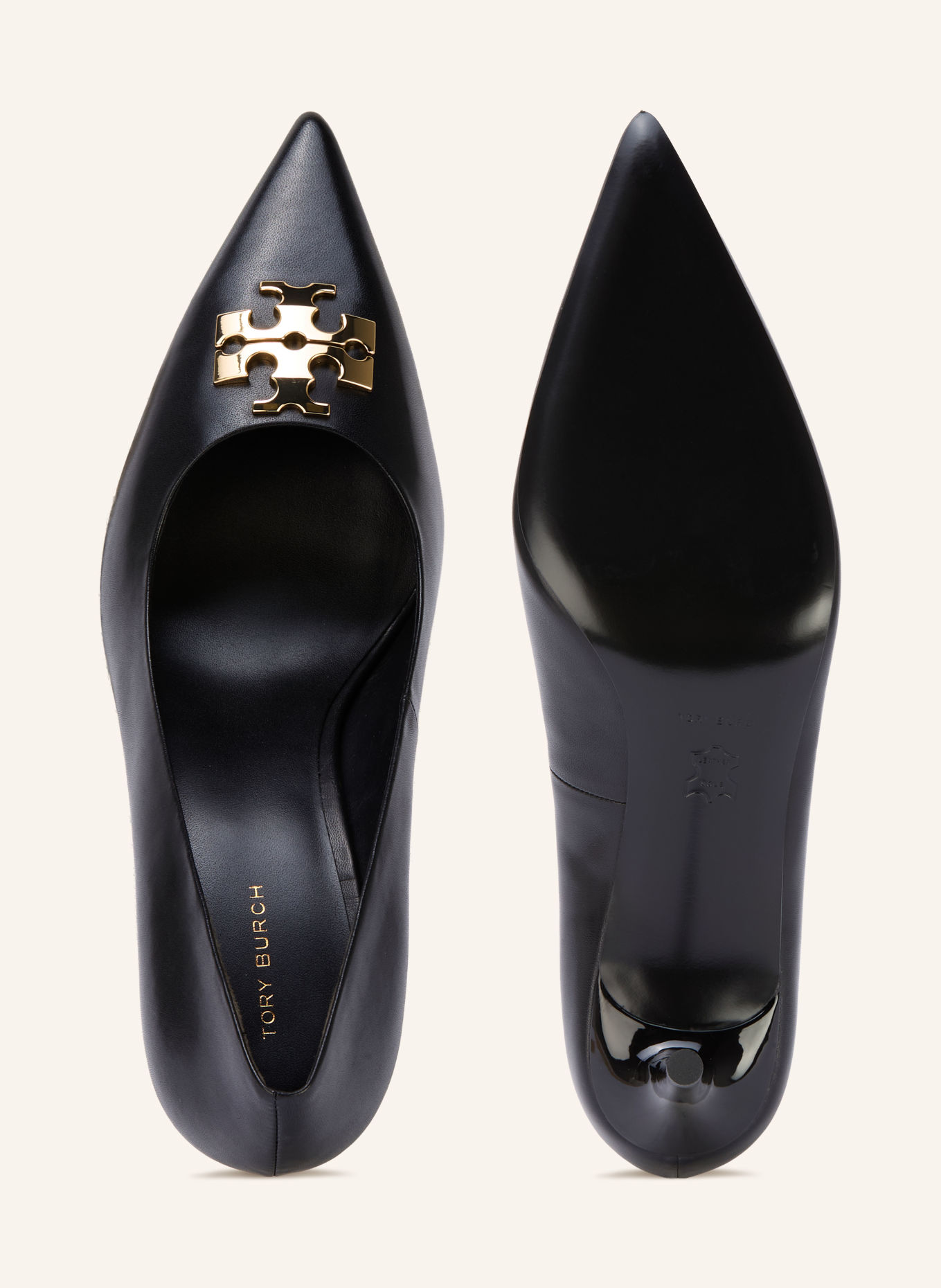 TORY BURCH CHARLIE Pumps: BLACK / GOLD