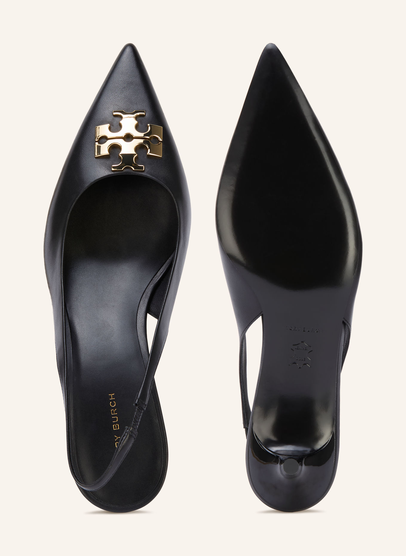 TORY BURCH Slingbacks CHARLIE: NOIR / OR