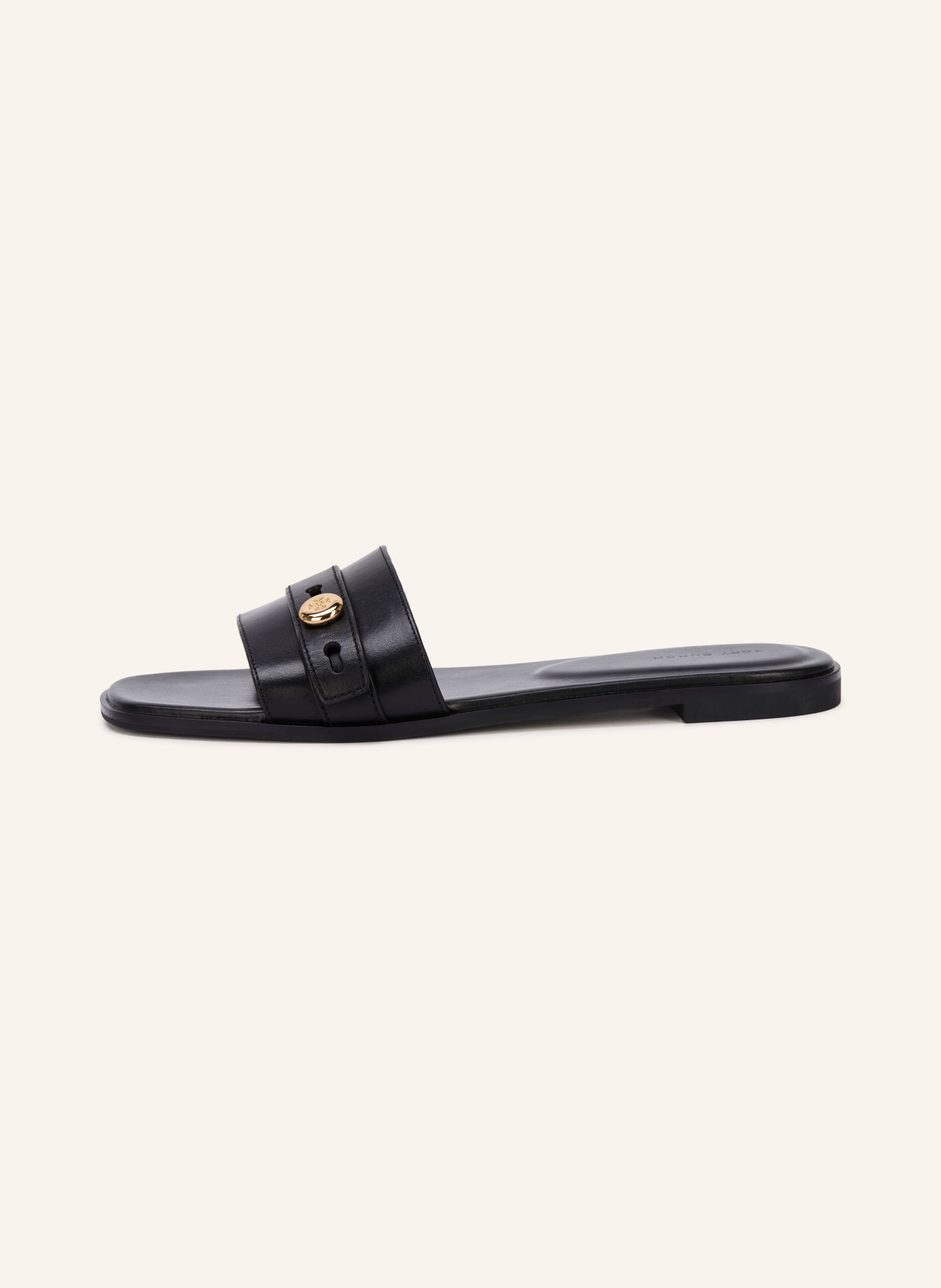 TORY BURCH ROMY Slides: BLACK / GOLD