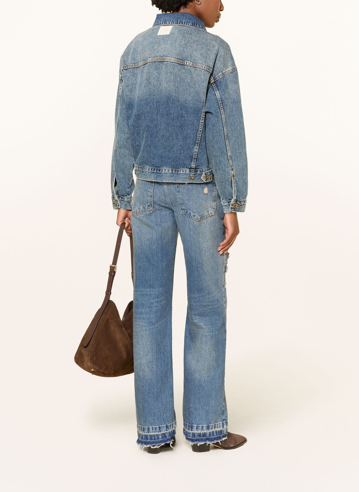 LIU JO GIGI Denim Jacket with Rhinestones: 79240 Den.Blue dirty clips