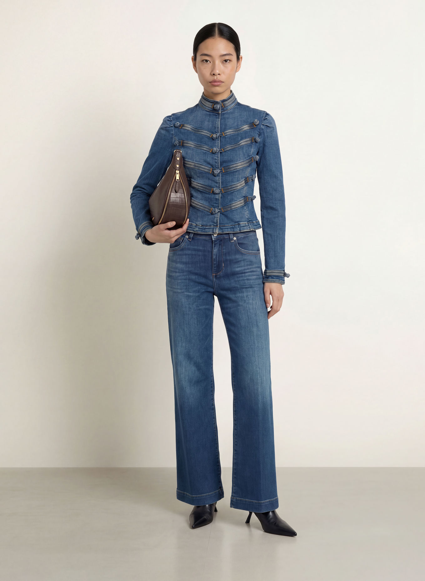 LIU JO Veste en jean GIGI: 79253 Den.Blue md rips ico
