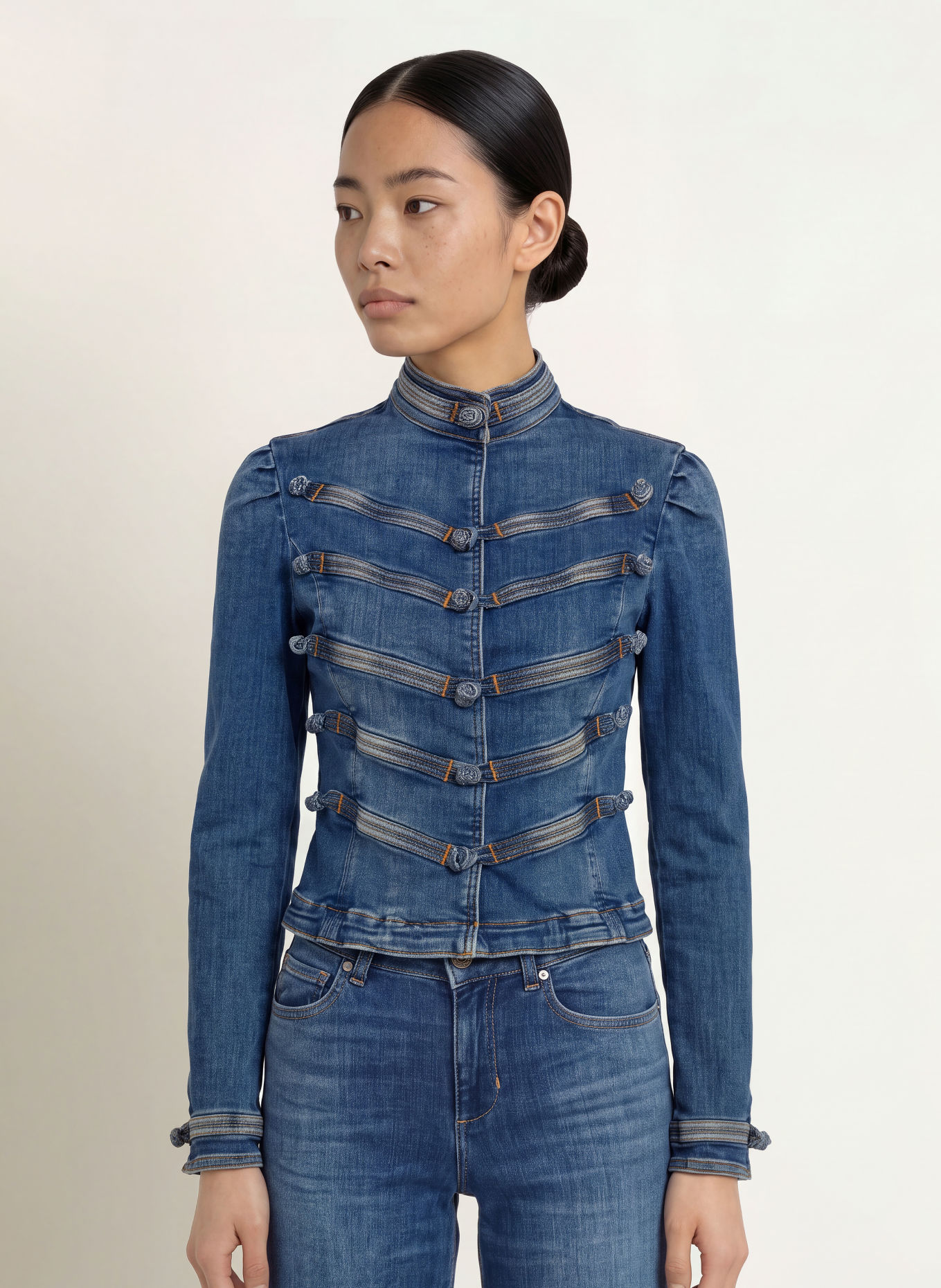 LIU JO Veste en jean GIGI: 79253 Den.Blue md rips ico