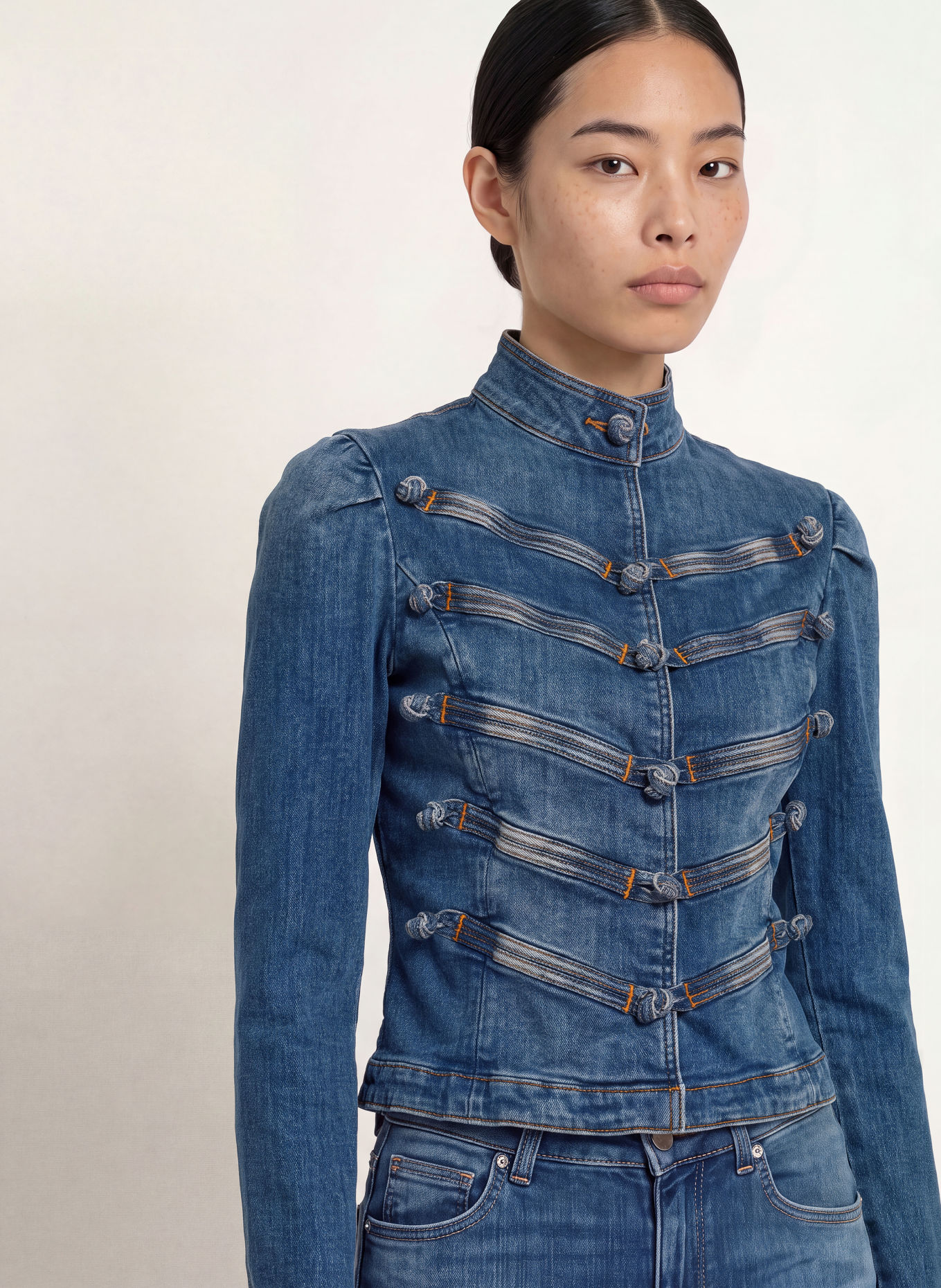 LIU JO Veste en jean GIGI: 79253 Den.Blue md rips ico