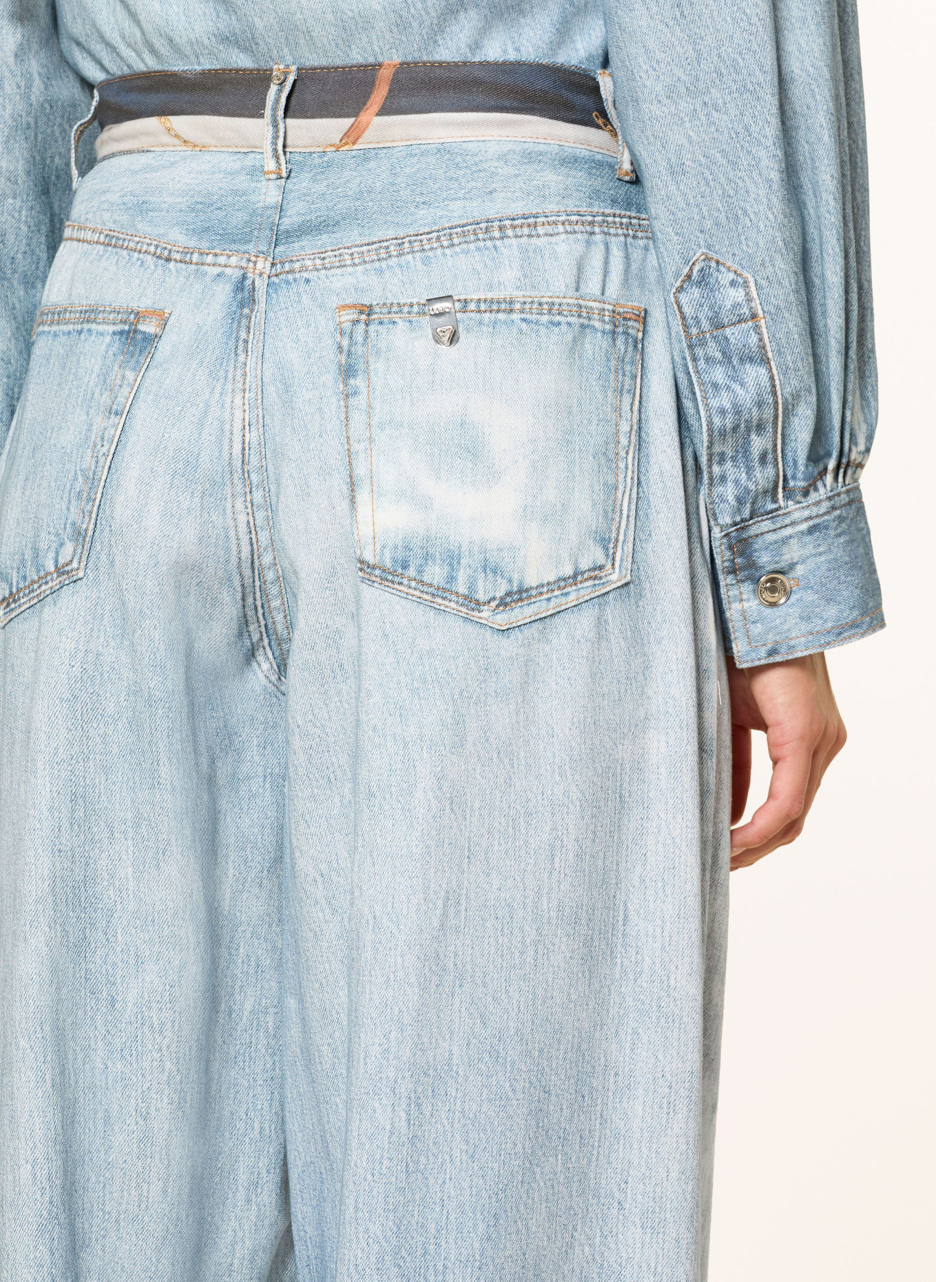 LIU JO Wide Leg Jeans mit Schmucksteinen: 79215 Den.Blu vintage digi