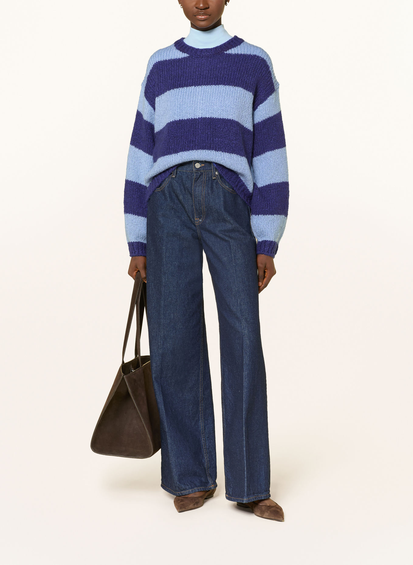 Oui Pullover: DUNKELBLAU / HELLBLAU