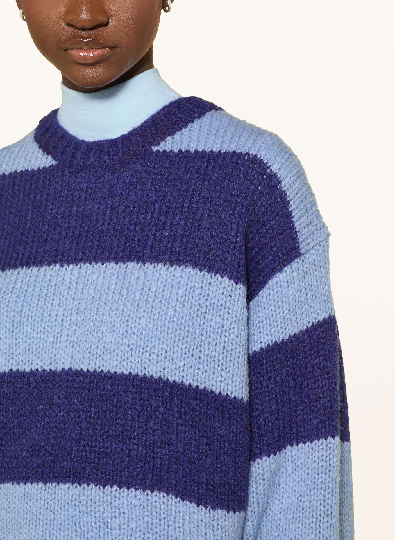 Oui Pullover: DUNKELBLAU / HELLBLAU