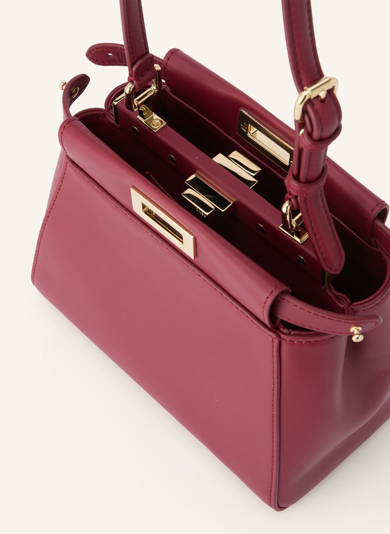 FENDI Handväska PEEKABOO MINI: MÖRKRÖD