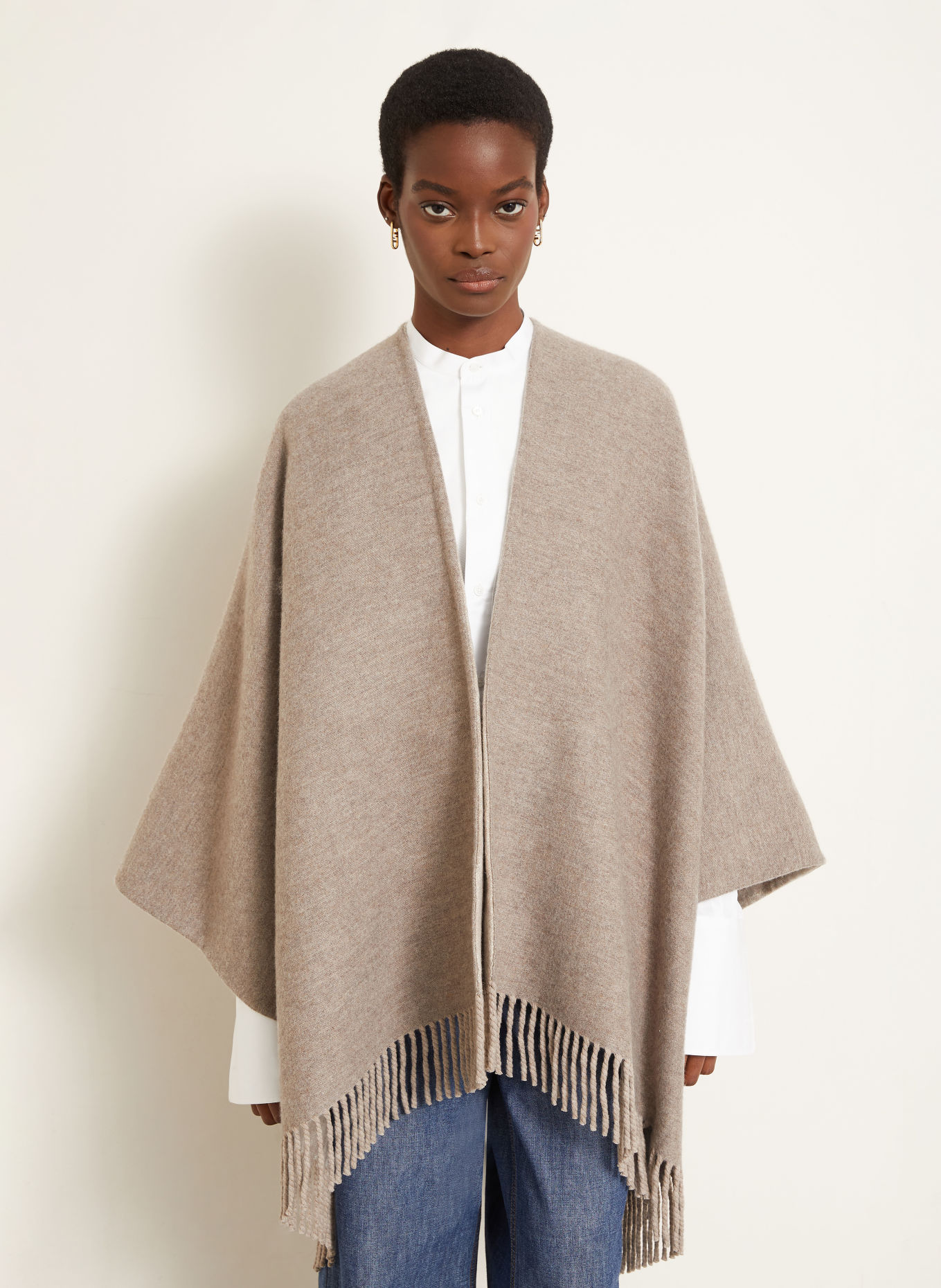 FENDI Cape with cashmere: GRAY