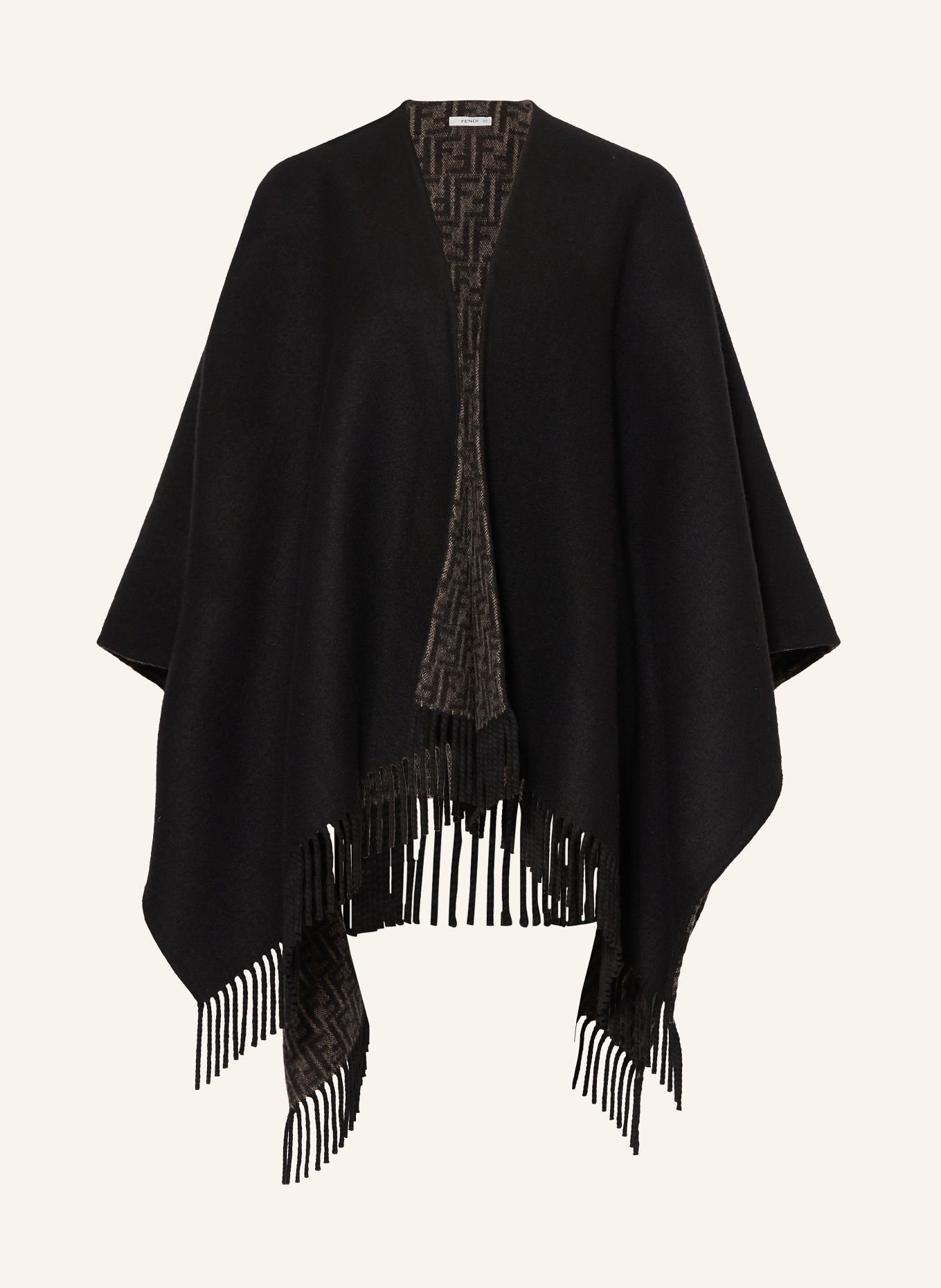 FENDI Cape met kasjmier: ZWART