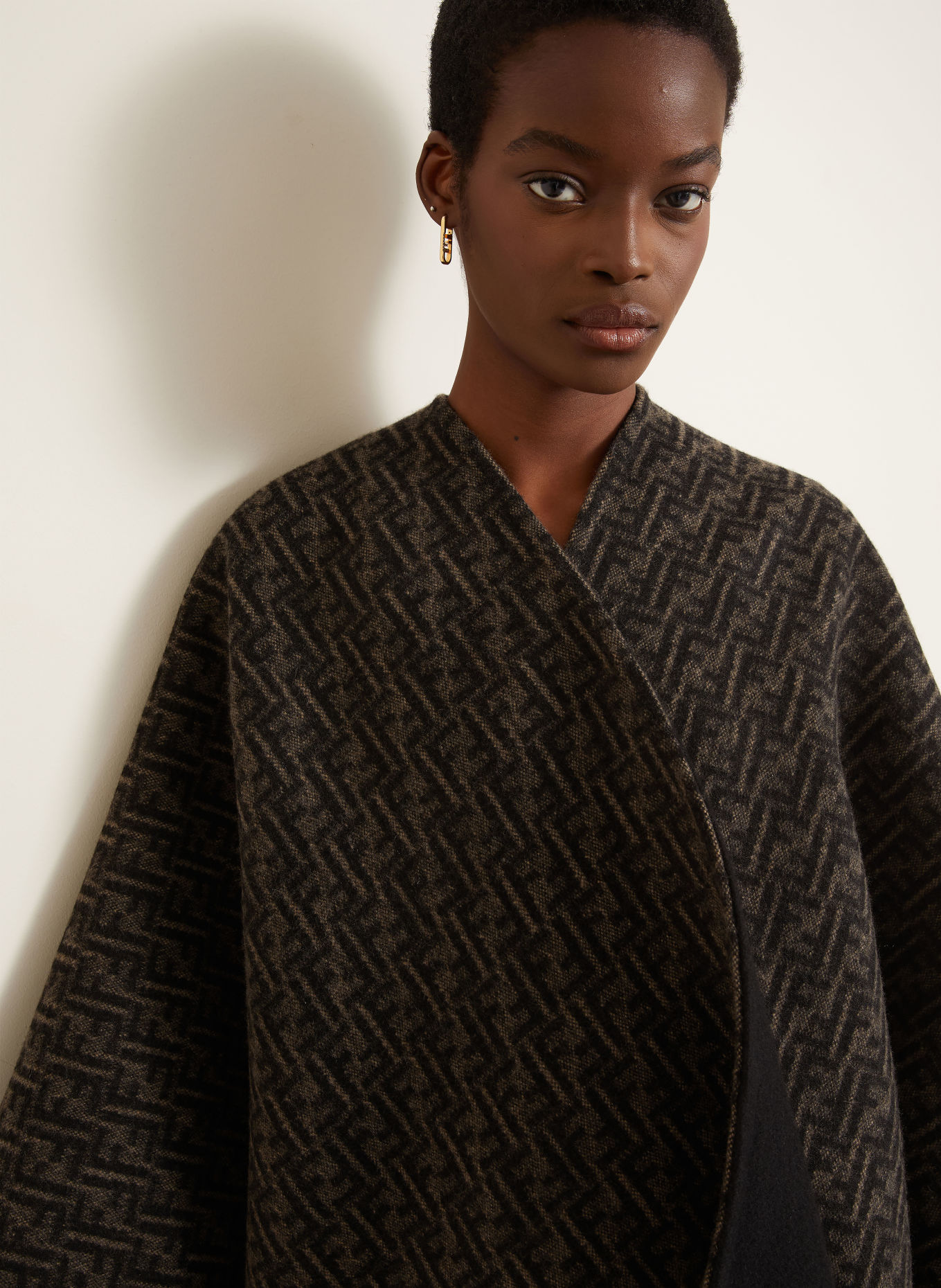 FENDI Cape met kasjmier: ZWART