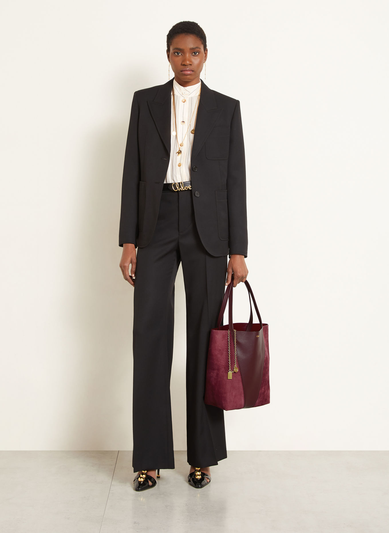 Chloé SPIN Shoppers Tote Bag: 606 Burnt Red
