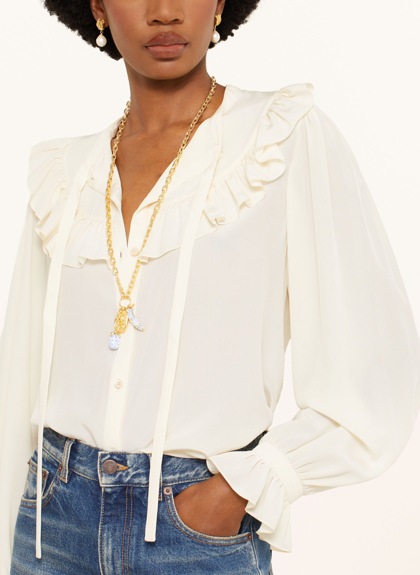 Chloé BLOOMCRAFT Necklace: GOLD / BLUE / WHITE