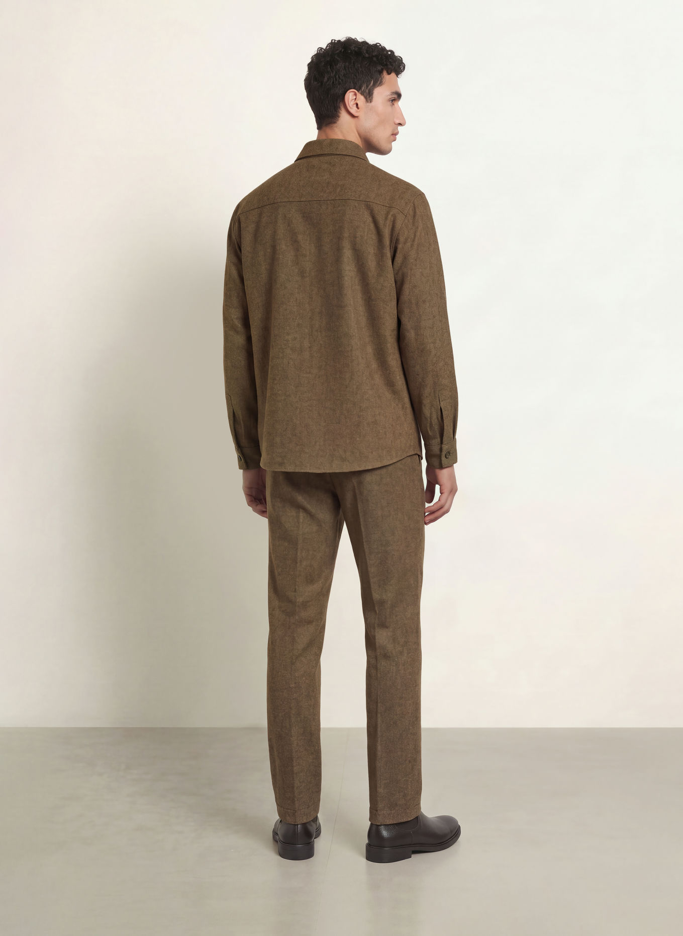 CRUNA Overshirt: BROWN / CREAM