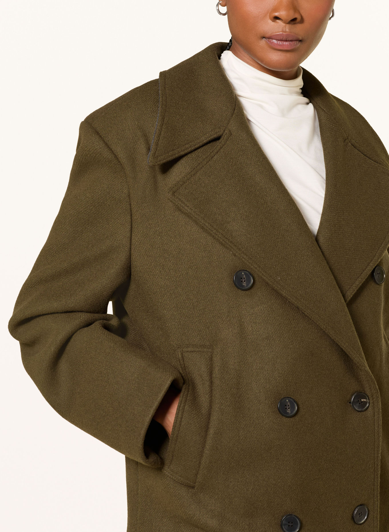 Source Unknown Manteau caban CANALE: KAKI