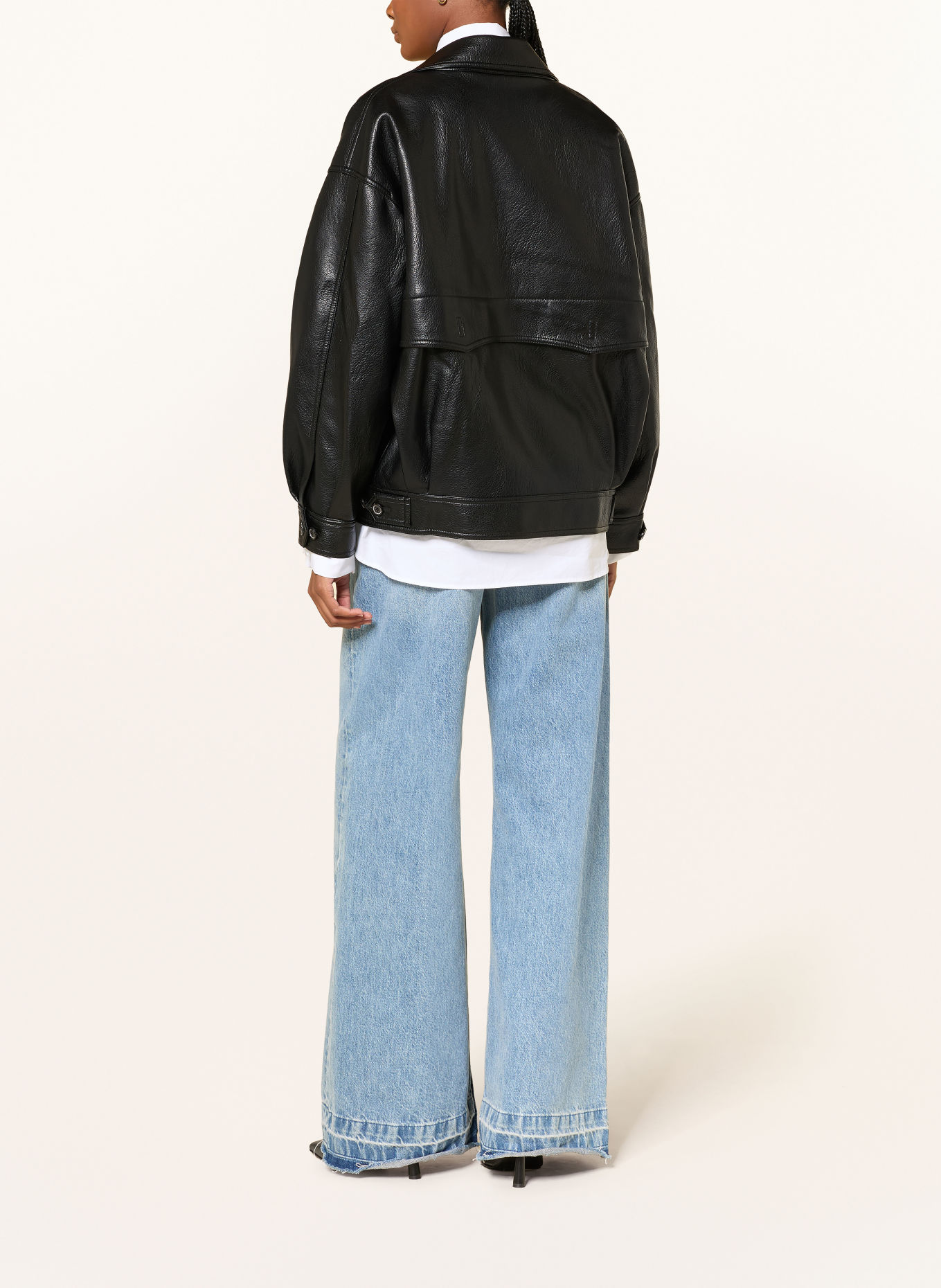 Source Unknown Jacke VITELLINO in Lederoptik: SCHWARZ