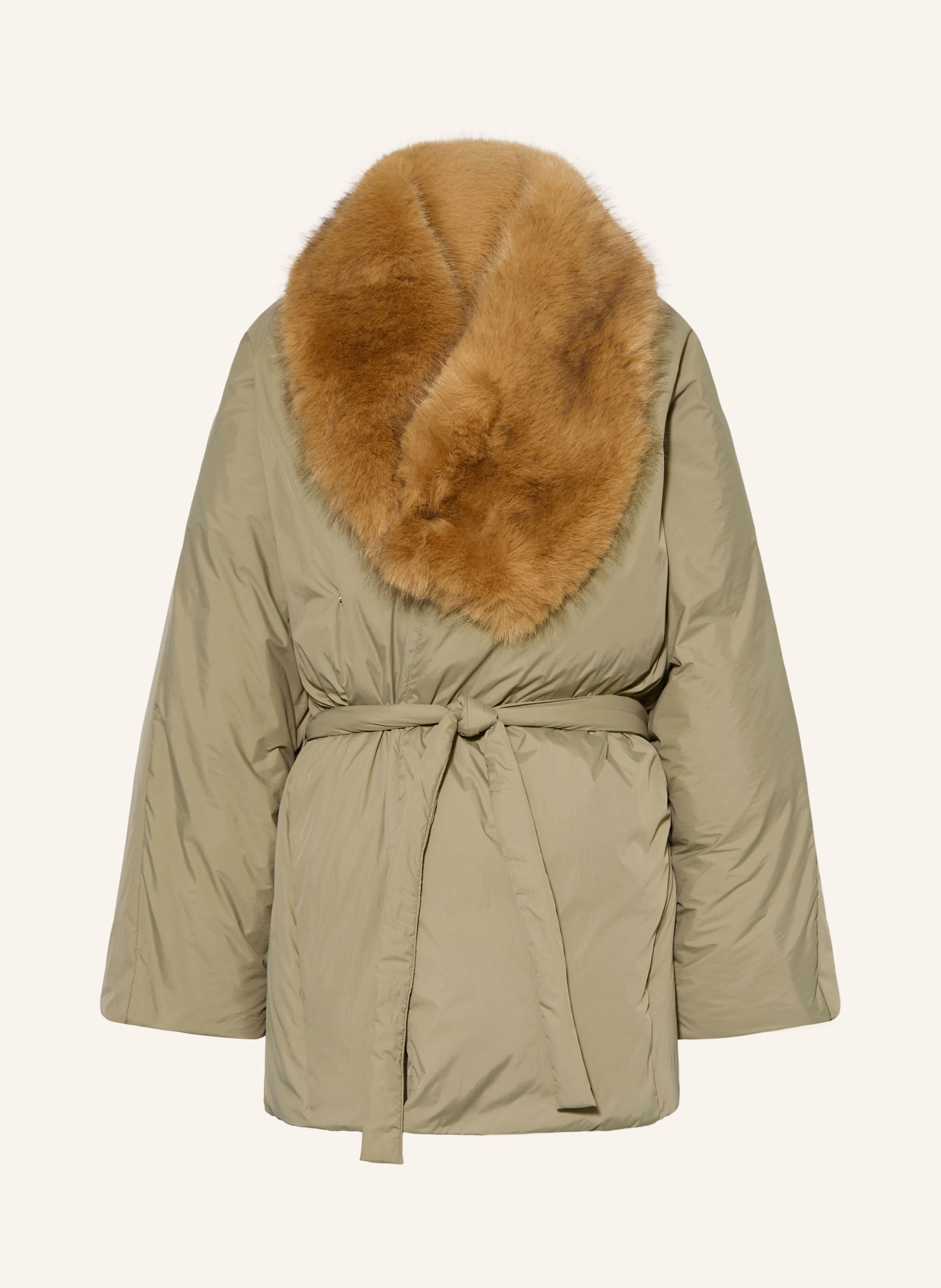 Source Unknown Daunenjacke EGIZIO mit abnehmbarem Kunstfell-Kragen: KHAKI