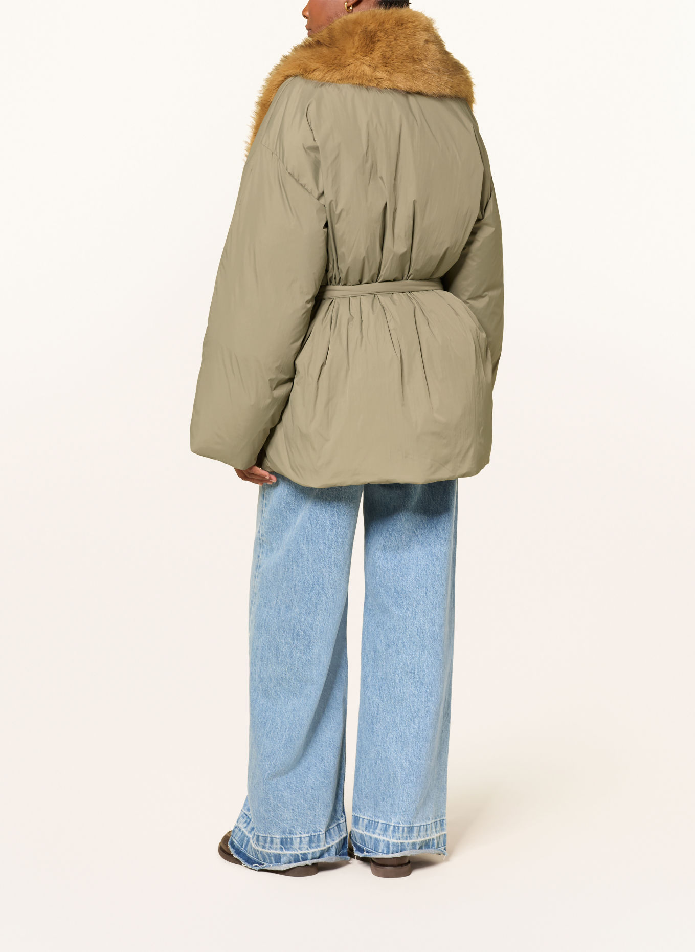 Source Unknown Daunenjacke EGIZIO mit abnehmbarem Kunstfell-Kragen: KHAKI