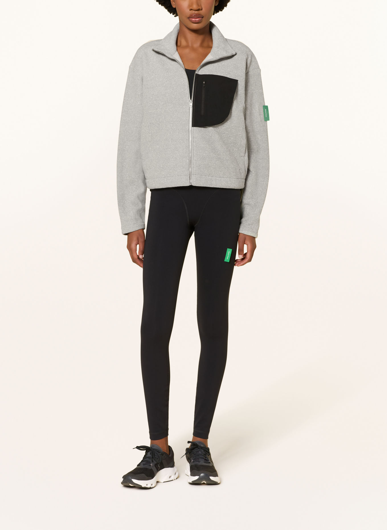 District Vision Fleecejacke: HELLGRAU / SCHWARZ