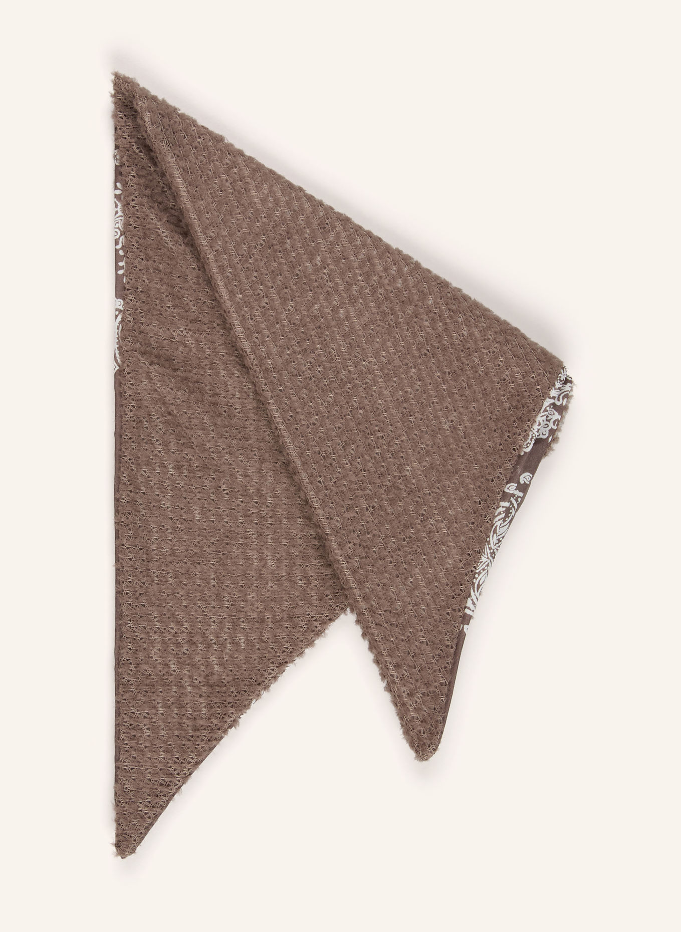 SATISFY Multifunktionstuch FUZZFLEECE AD TRIANGLE: BRAUN / WEISS