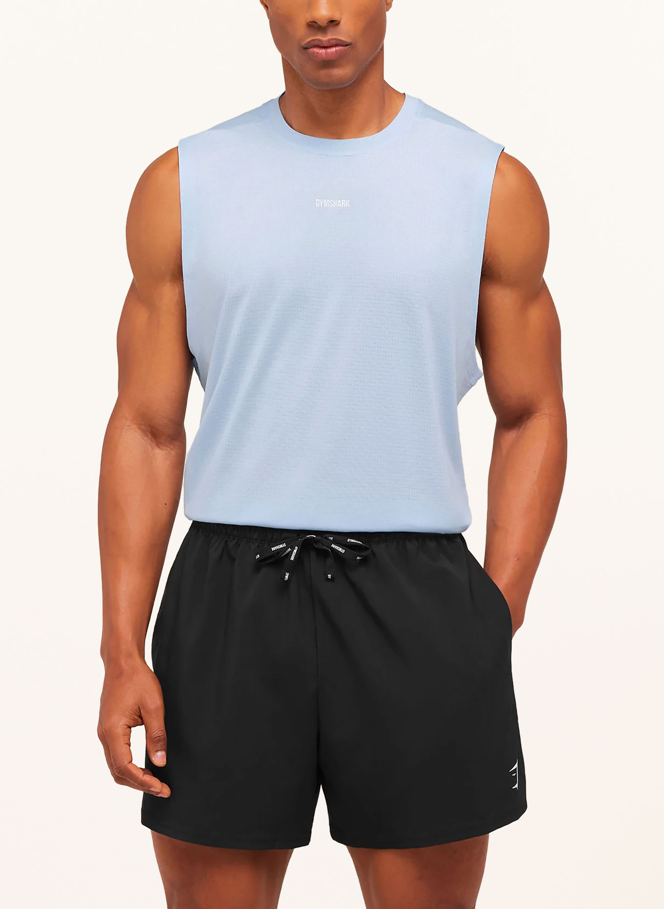 GYMSHARK Funktionstop TRAIN CUT OFF: HELLBLAU