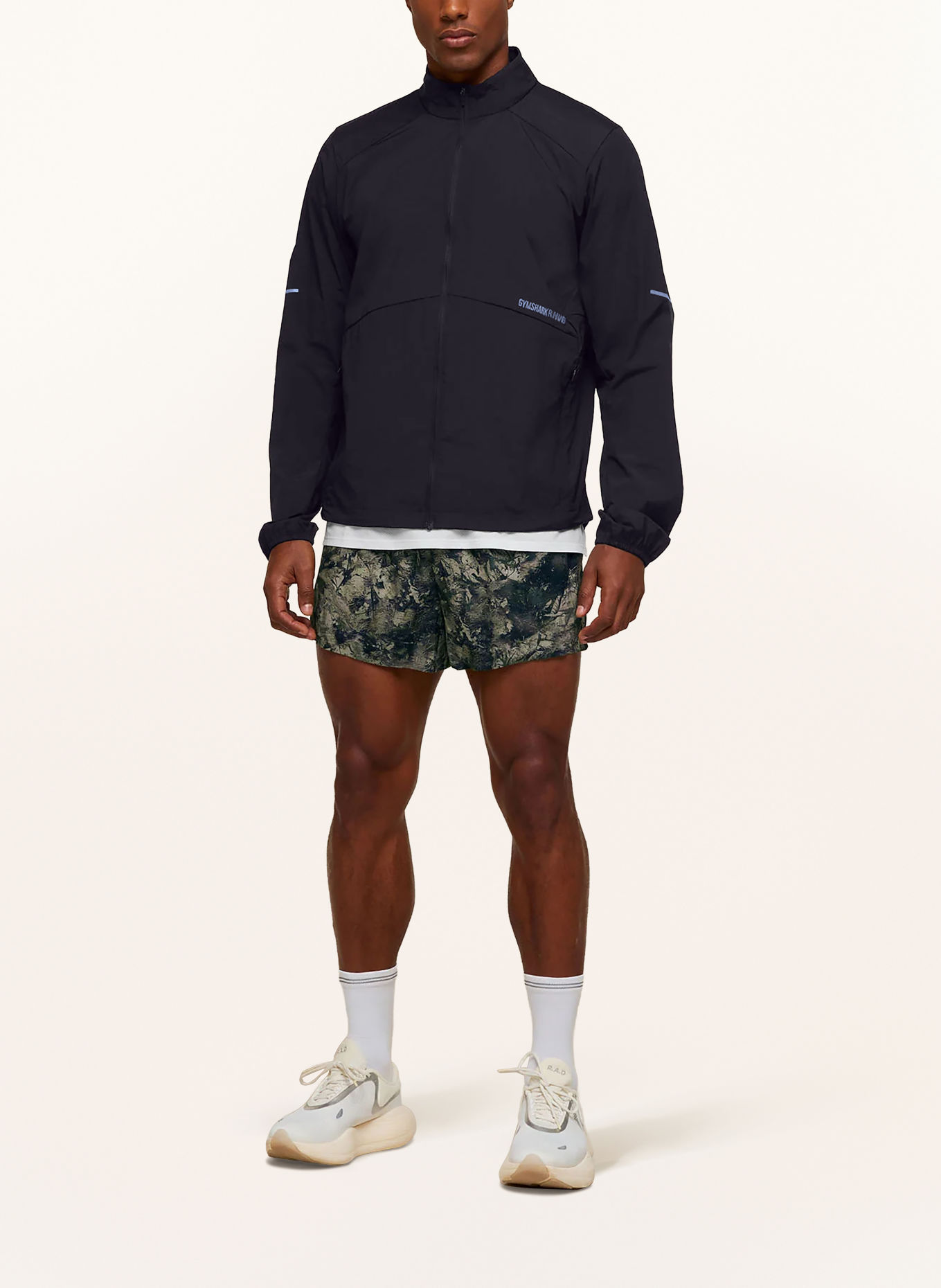 GYMSHARK Veste de course RUNNING COUPE-VENT: NOIR