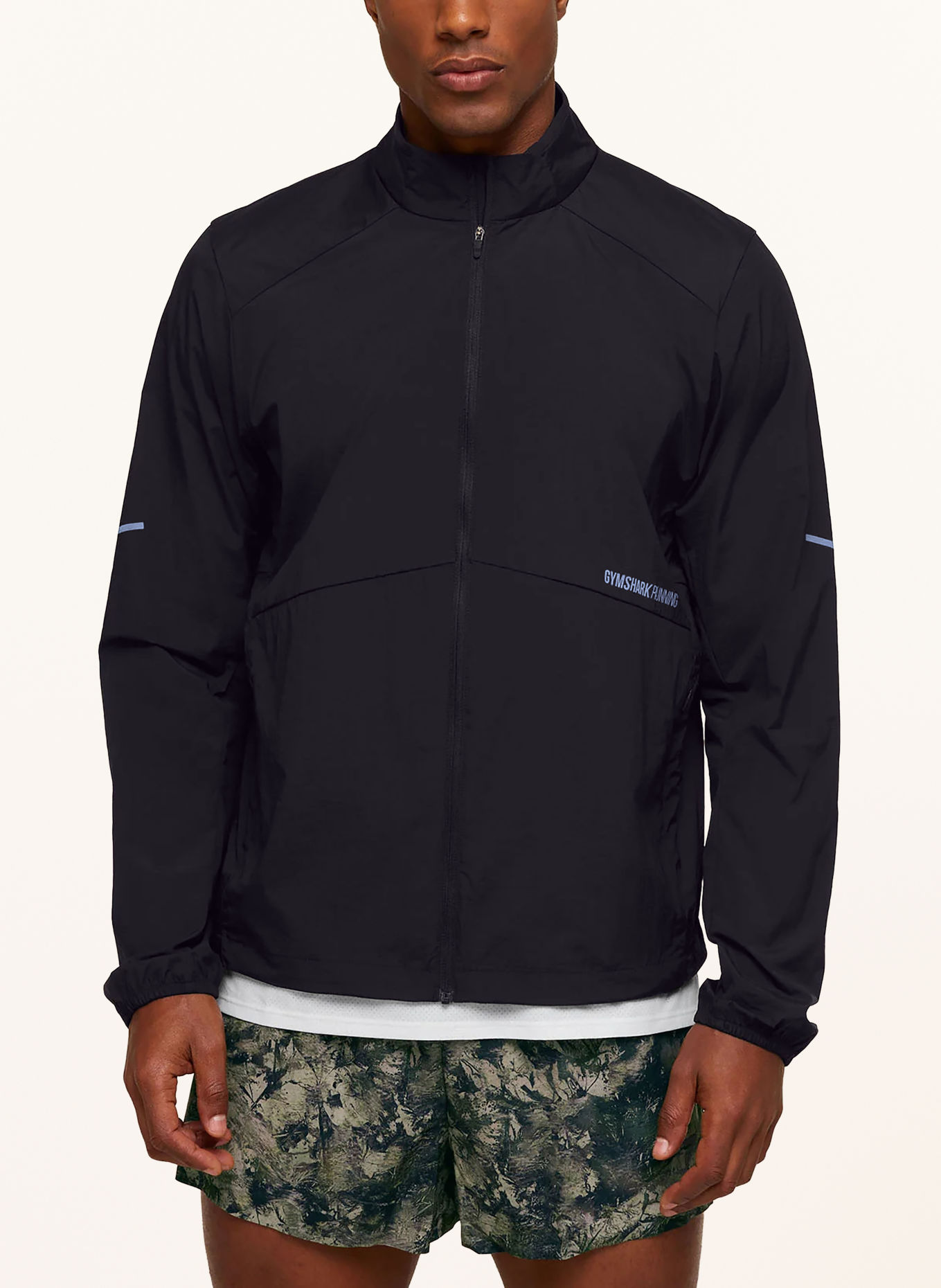GYMSHARK Veste de course RUNNING COUPE-VENT: NOIR