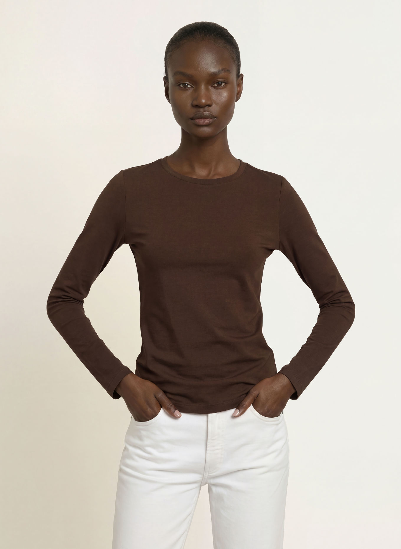 Stefan Brandt Longsleeve FANNY: MARRON FONCÉ