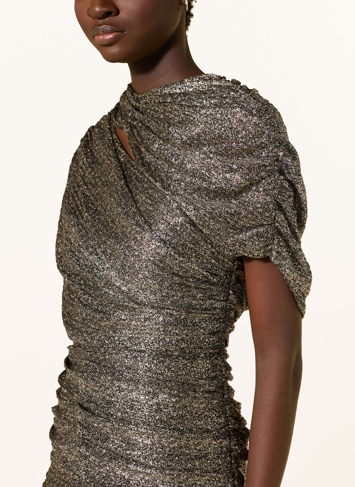 ADRIANNA PAPELL Cocktail dress with glitter thread: GOLD / SILVER / BLACK