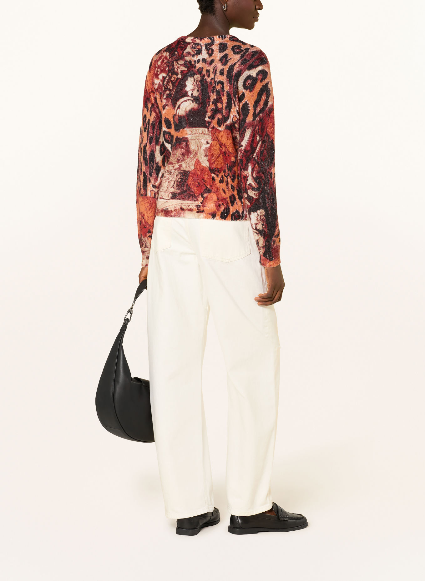 monari Sequin Sweater: DARK RED / ORANGE / BLACK