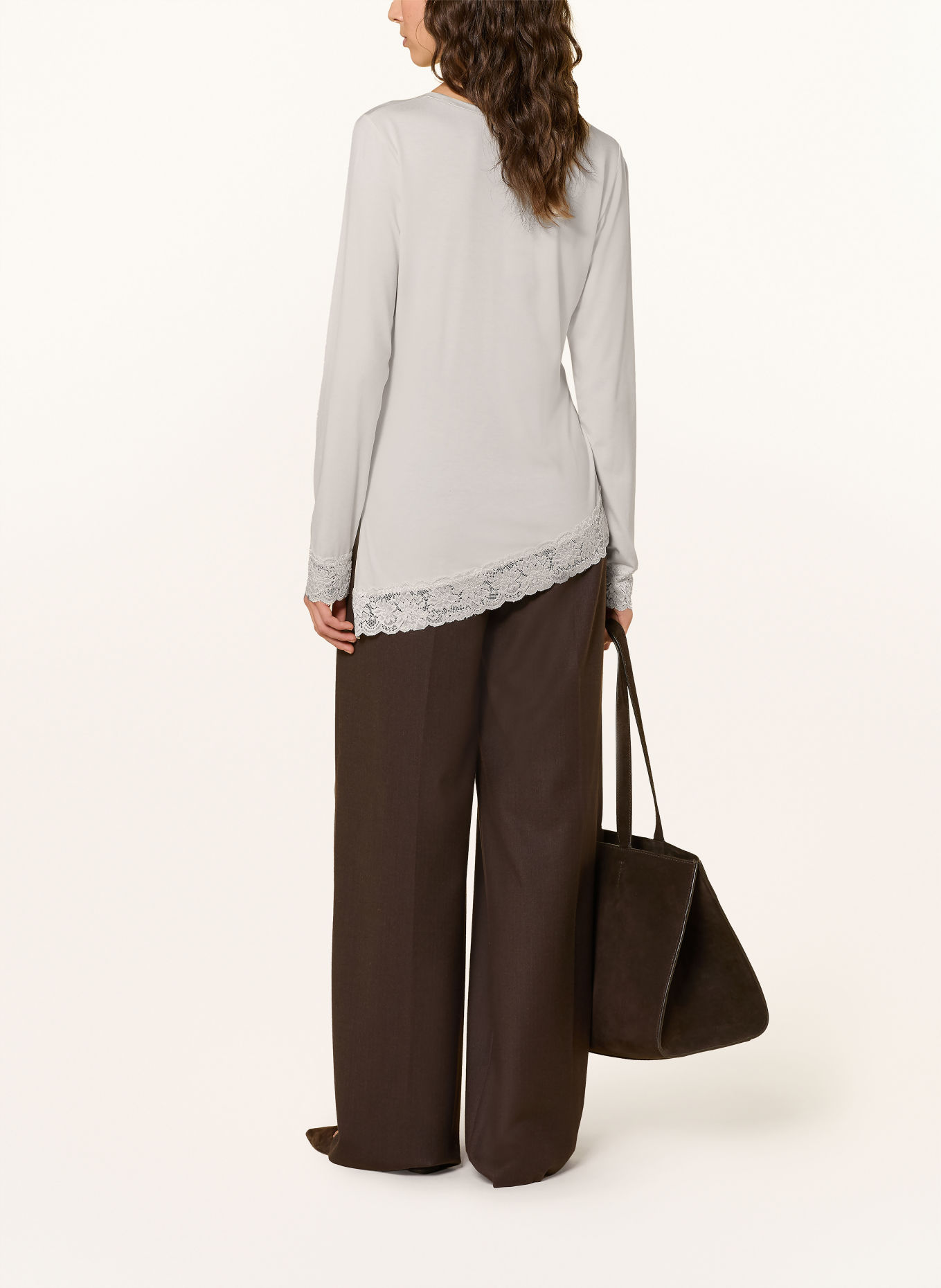 monari Long-sleeve shirt with lace: ECRU