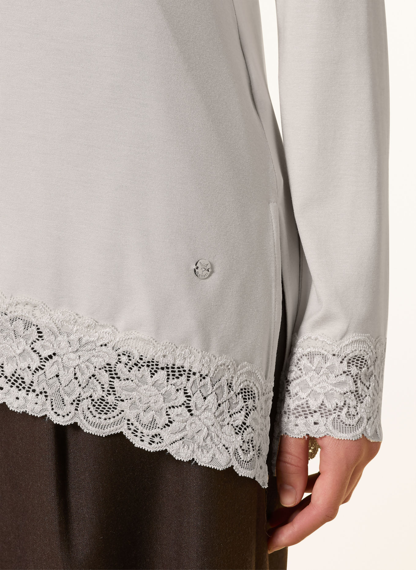 monari Long-sleeve shirt with lace: ECRU