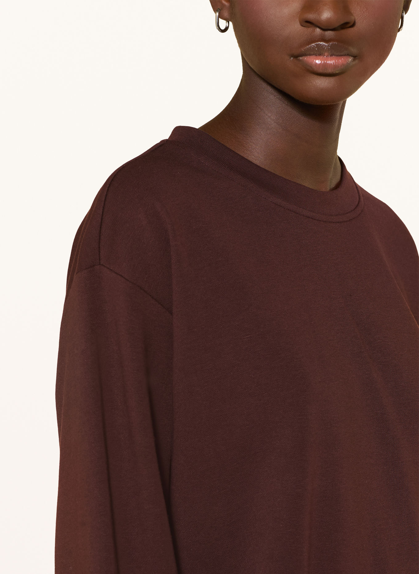 monari Sweatshirt with lace: DARK BROWN