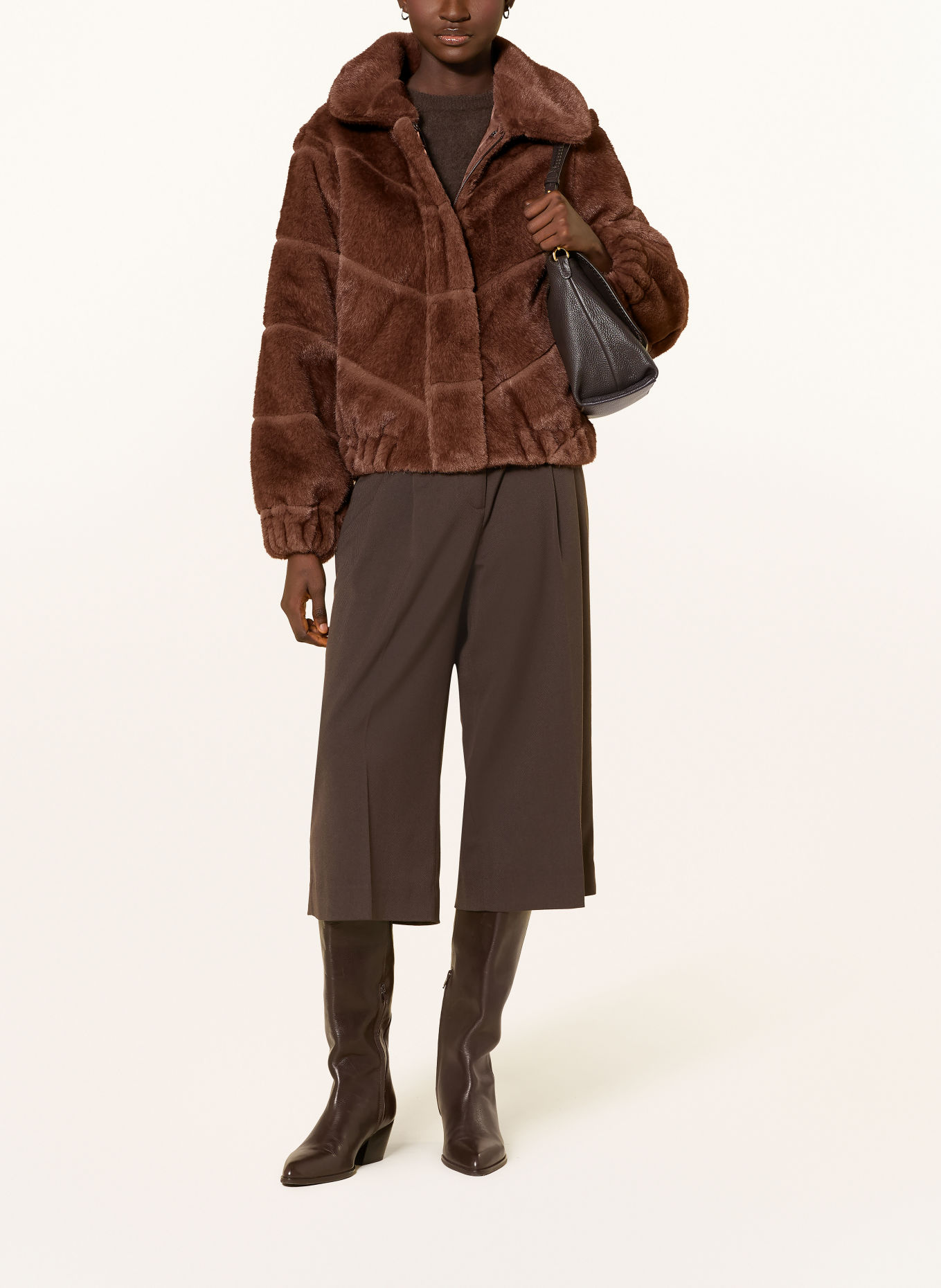 monari Kunstfell-Jacke: DUNKELBRAUN