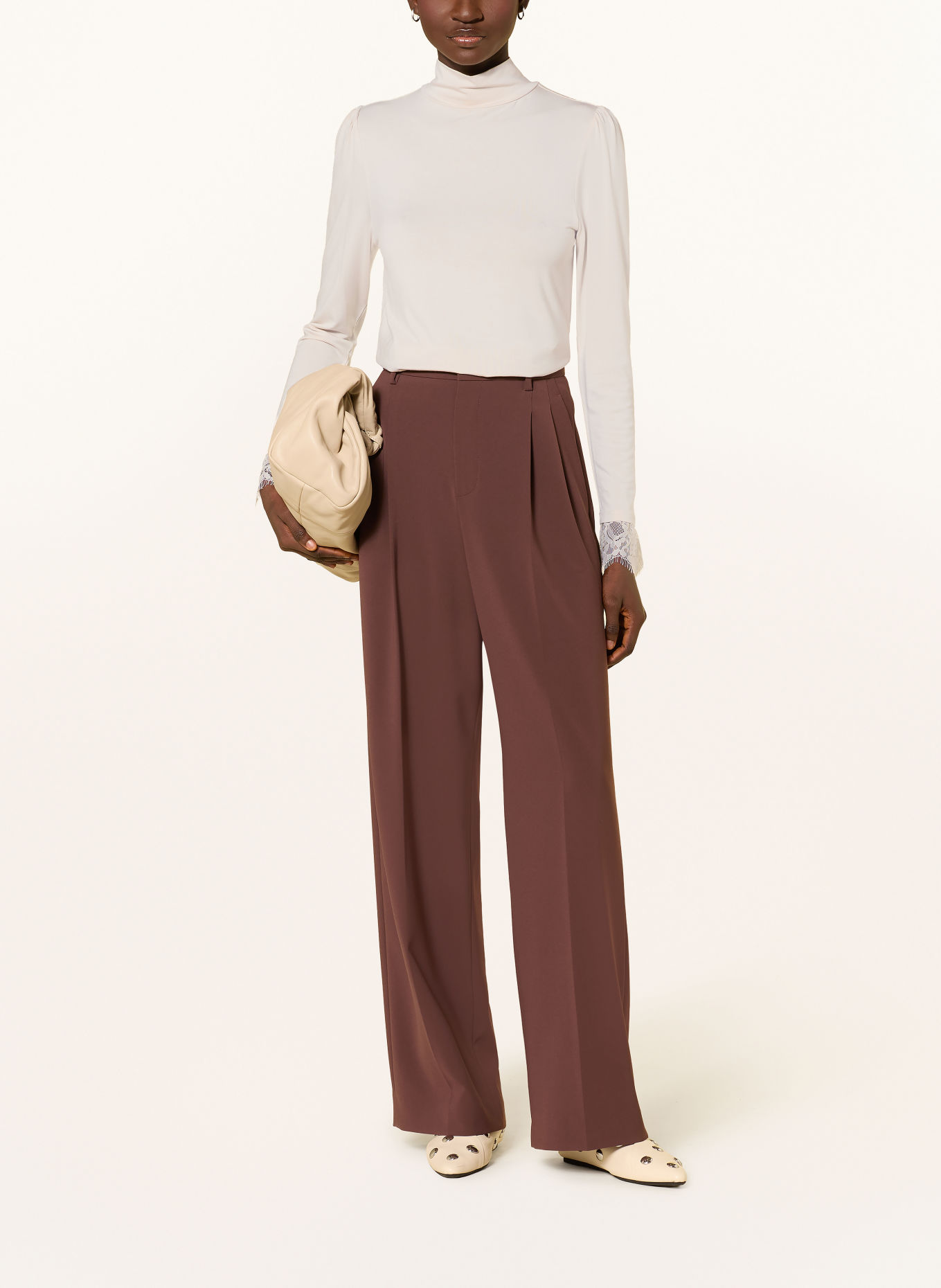 monari Long-sleeve shirt with lace: ECRU
