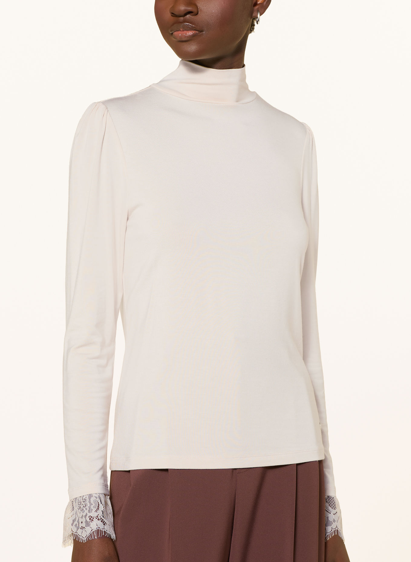 monari Long-sleeve shirt with lace: ECRU