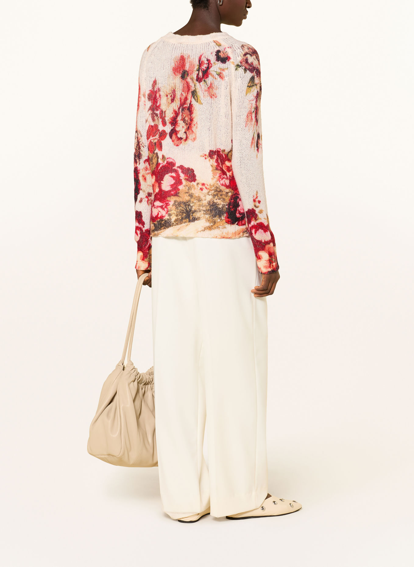 monari Sweater with gemstones: DARK RED / CREAM / OLIVE