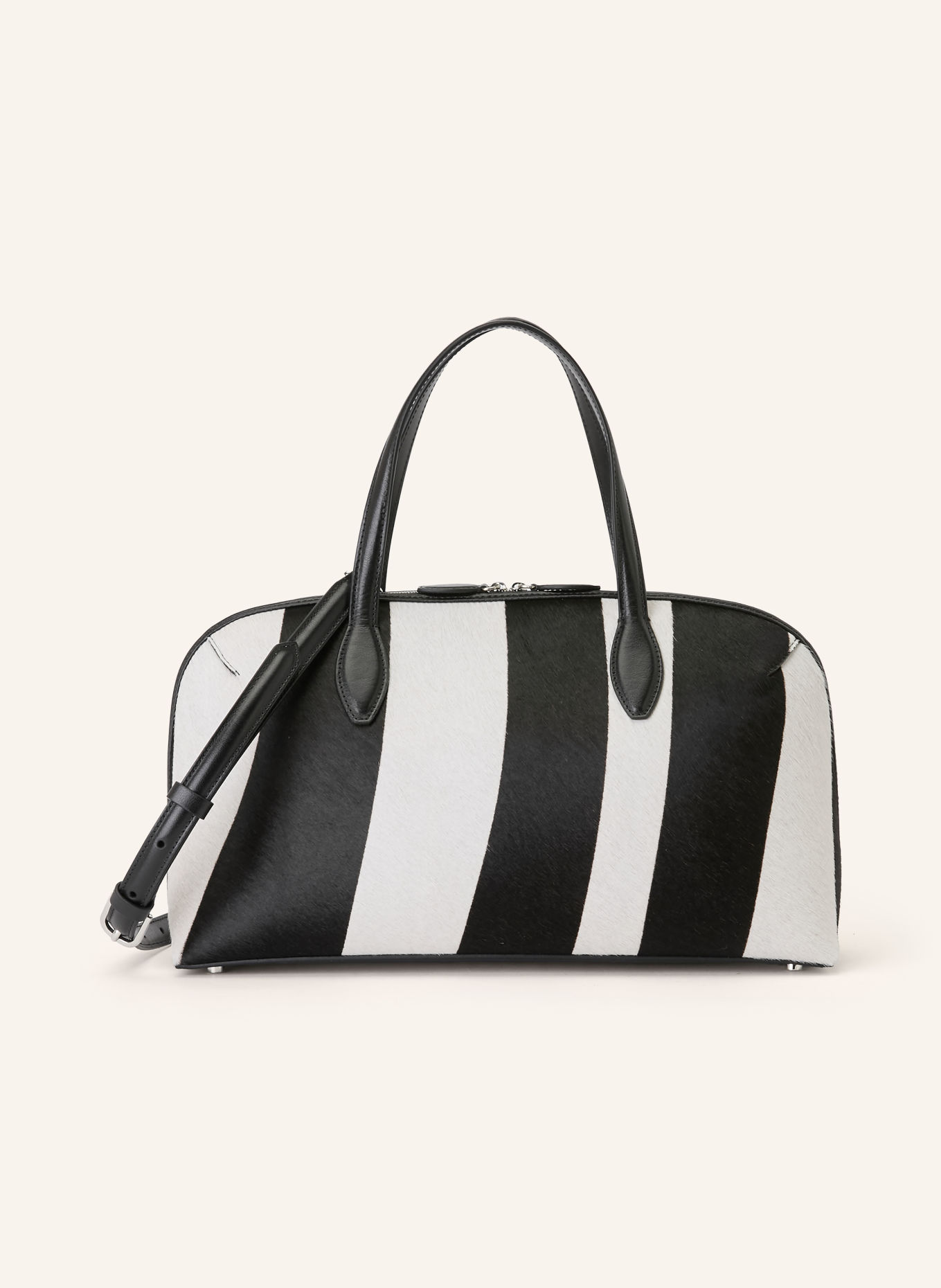 TOTEME MEDIUM Handbag: BLACK / WHITE
