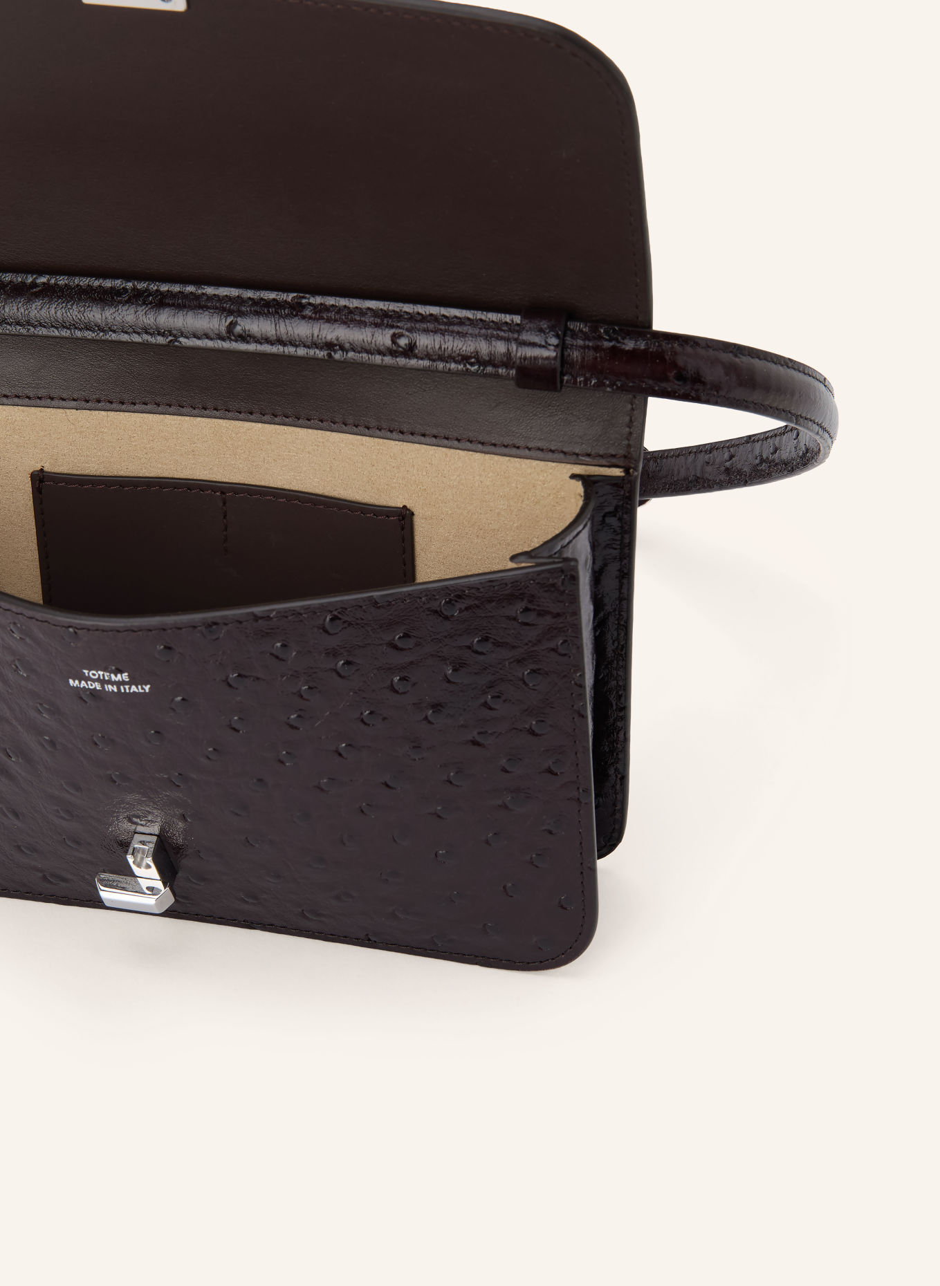 TOTEME Crossbody bag: DARK RED / SILVER