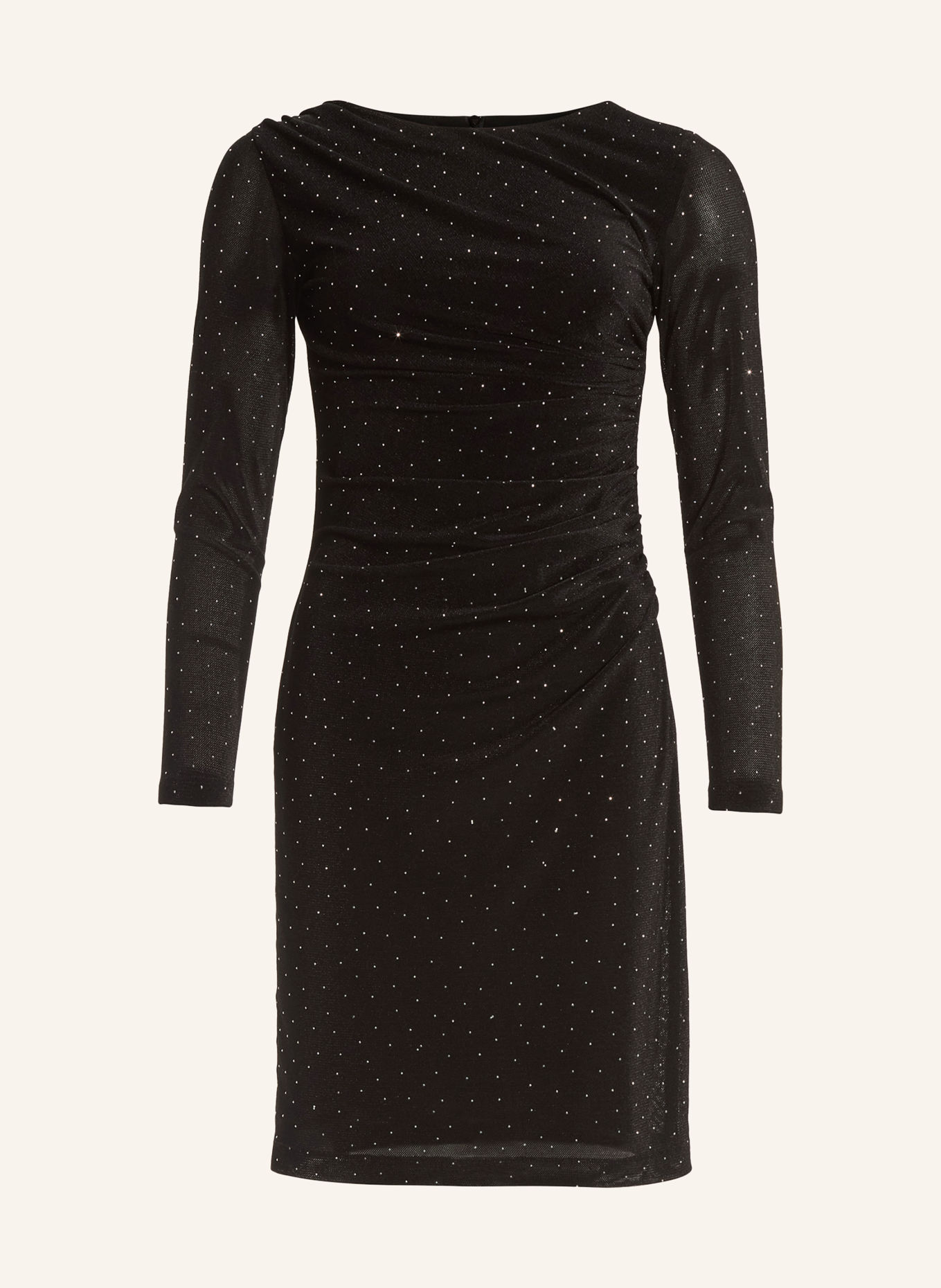 SWING Velvet cocktail dress with rhinestones: BLACK / SILVER