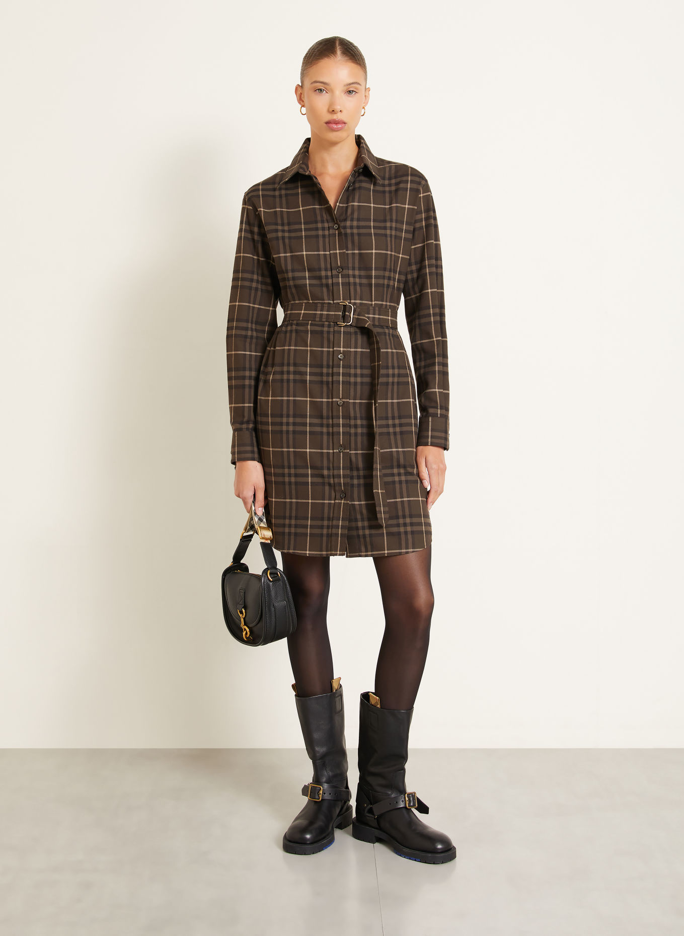 BURBERRY Rochie tip cămașă: MARO ÎNCHIS / MARO DESCHIS