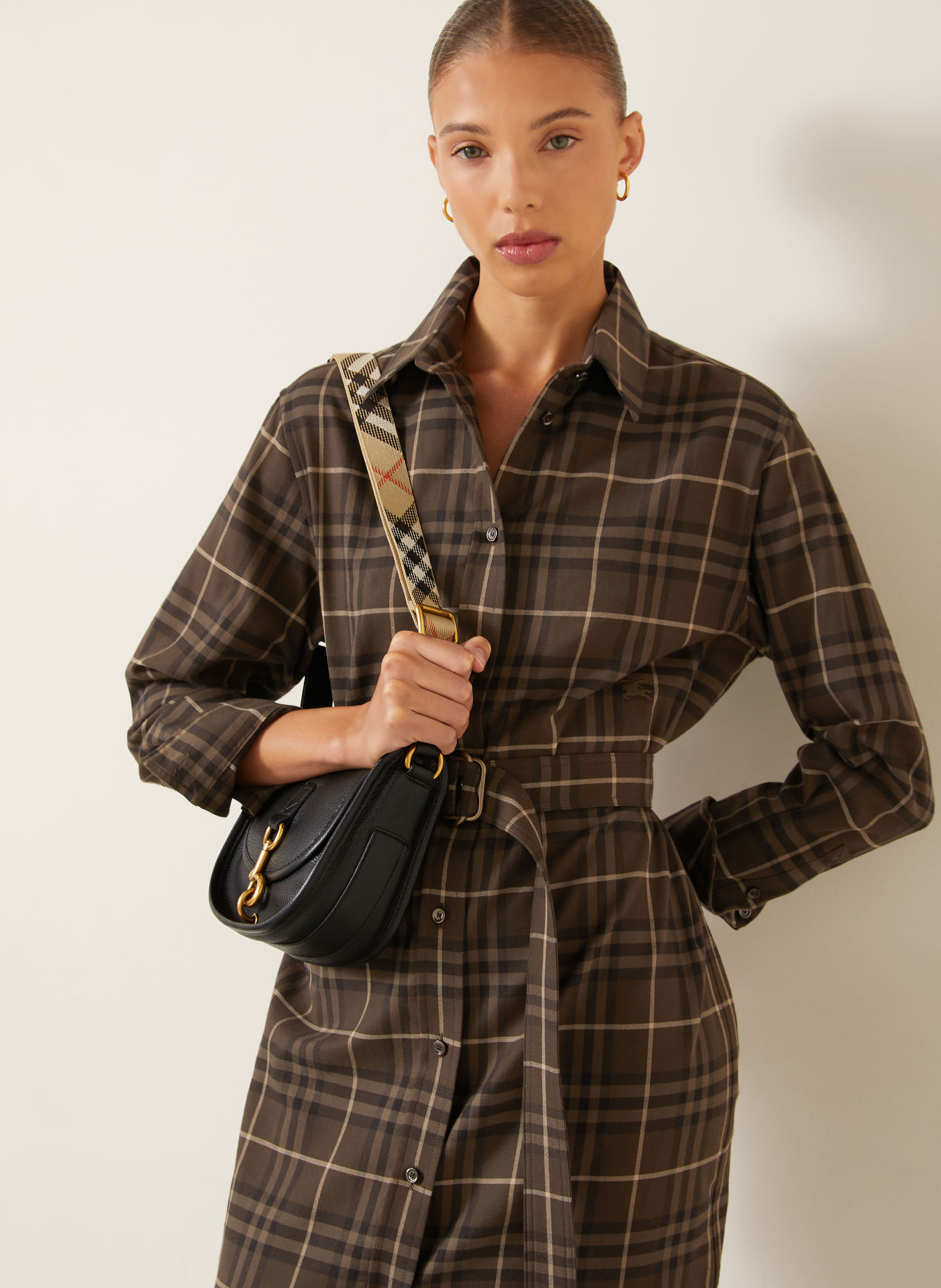 BURBERRY Rochie tip cămașă: MARO ÎNCHIS / MARO DESCHIS