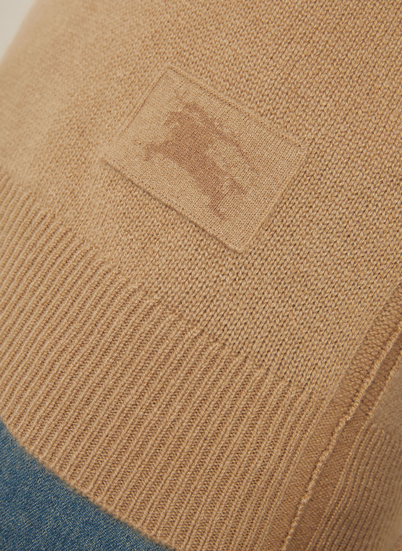 BURBERRY Koszulka polo z dzianiny z kaszmiru: CAMELOWY