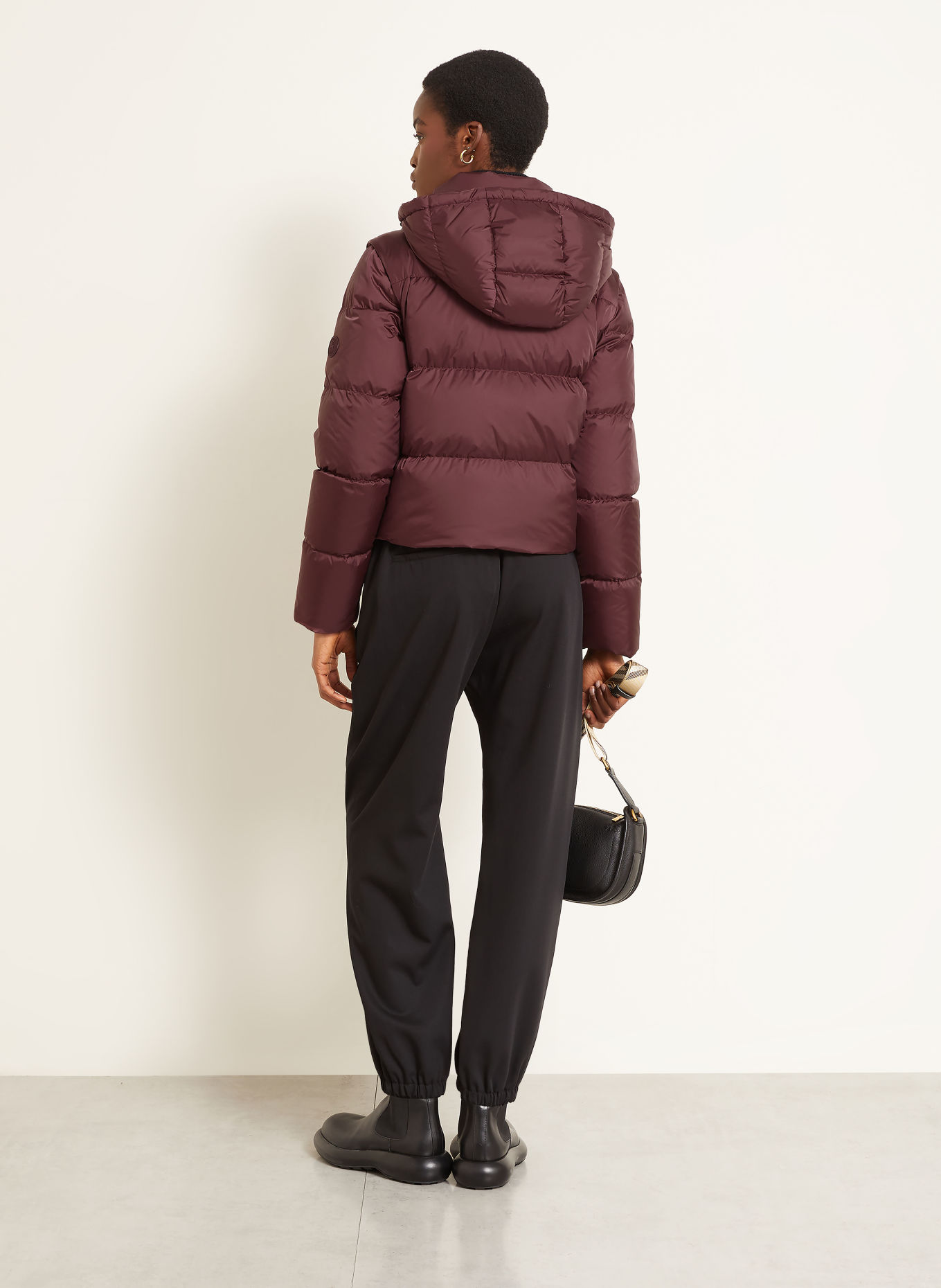 BURBERRY Daunenjacke mit abnehmbarer Kapuze: DUNKELLILA