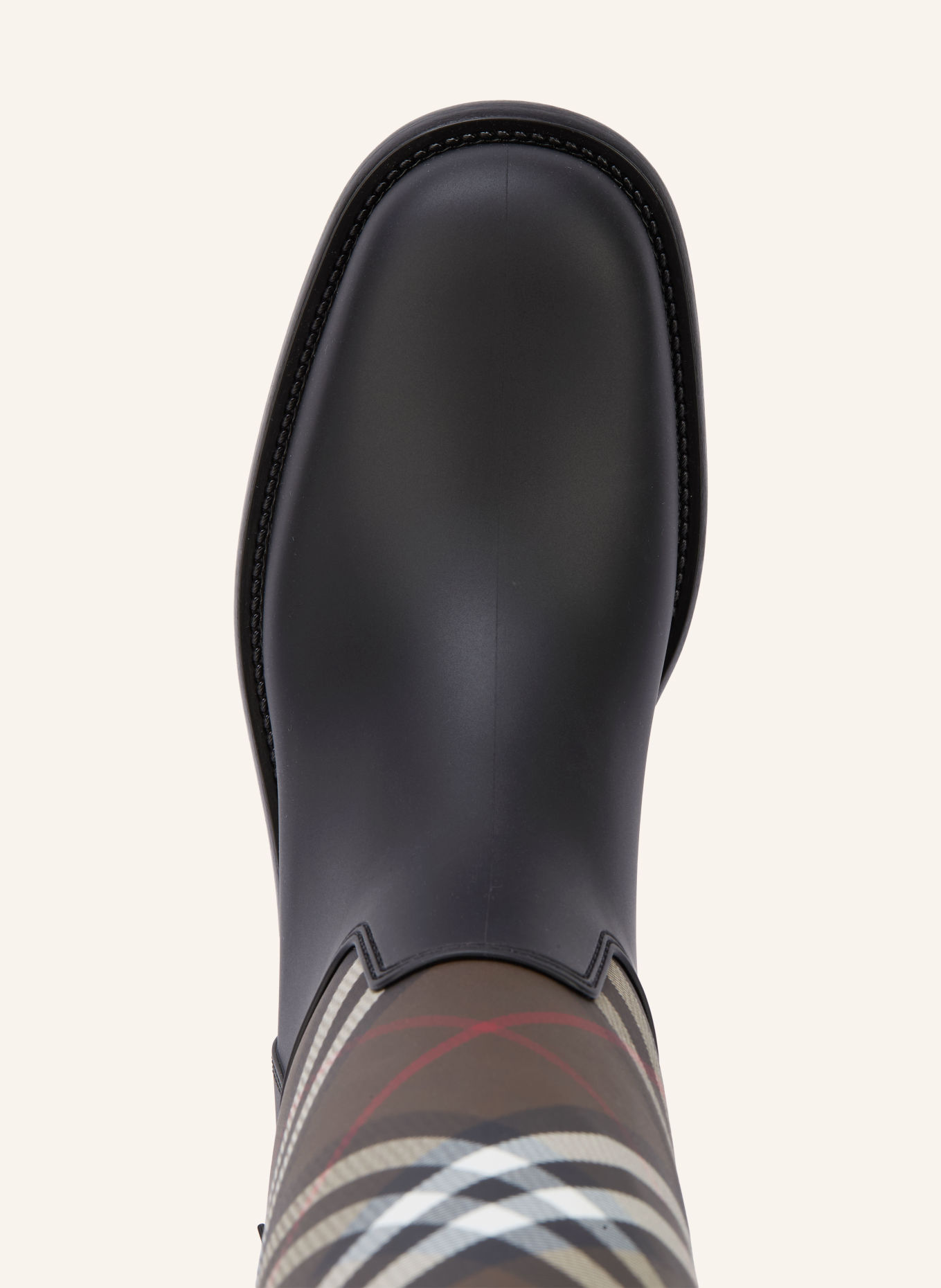 BURBERRY CAVALIER Rain boots: DARK BROWN / RED / BLACK